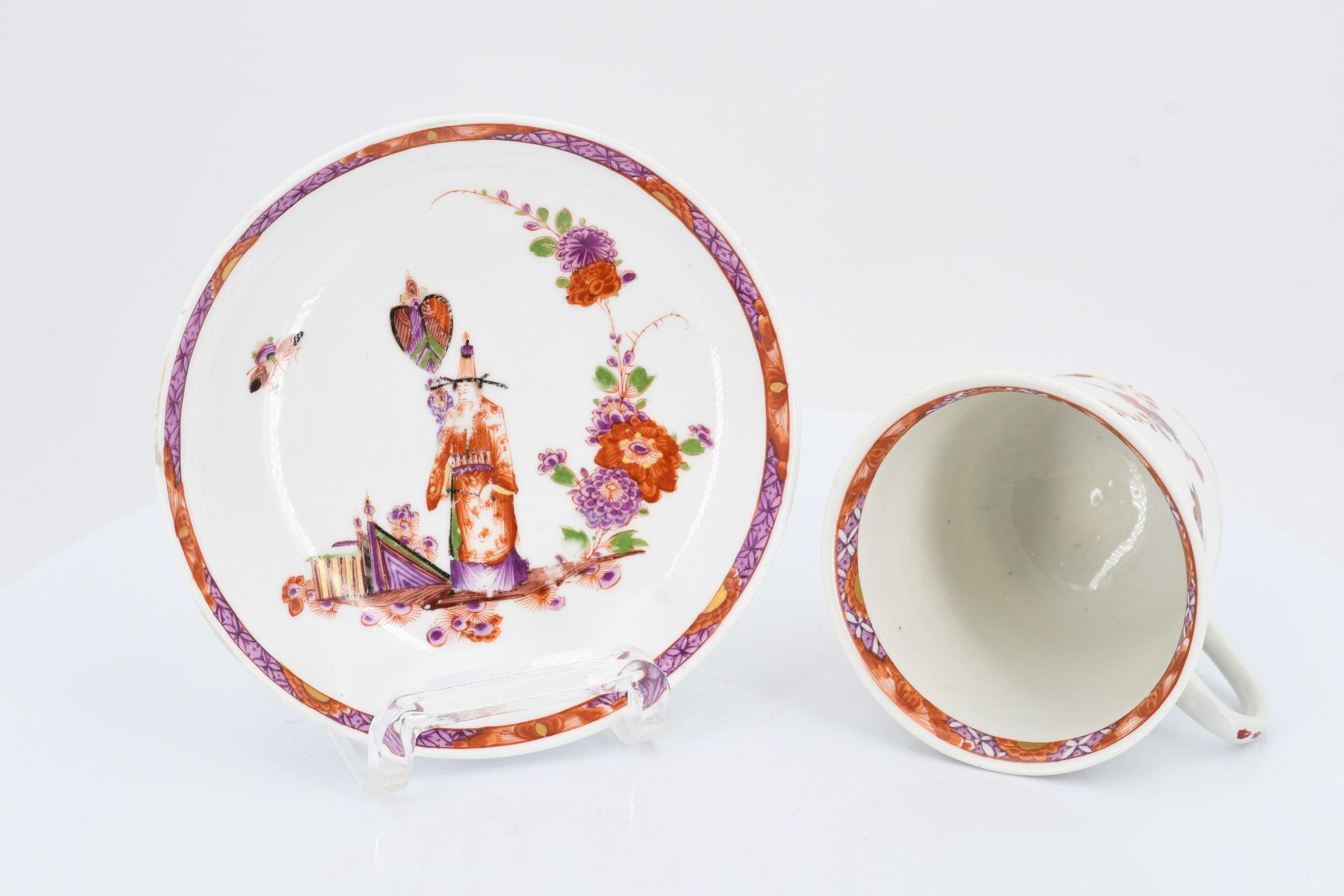Cup and saucer with "Chinese with fan" - Image 6 of 7