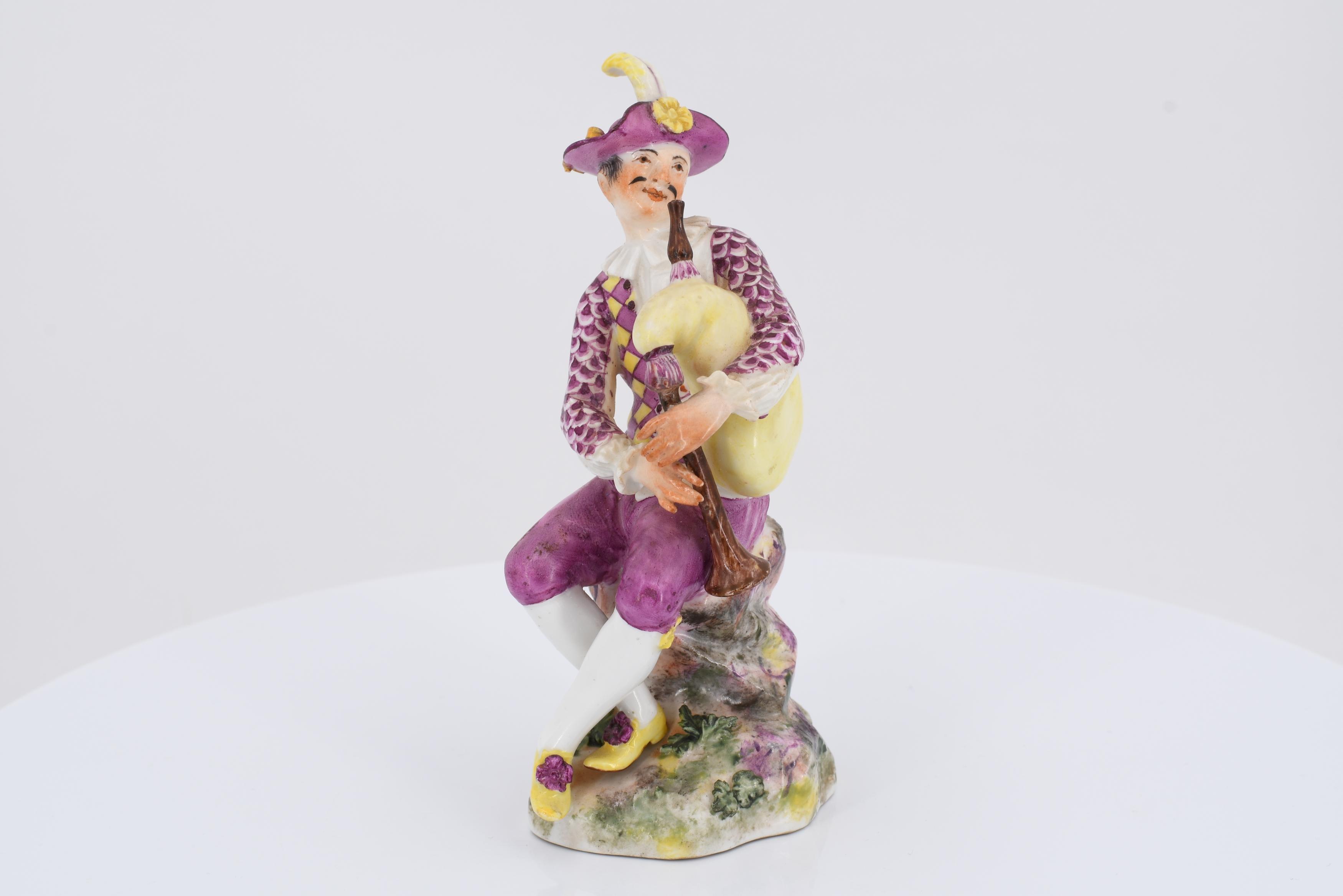 Porcelain figurine of a packpipe player - Image 2 of 6