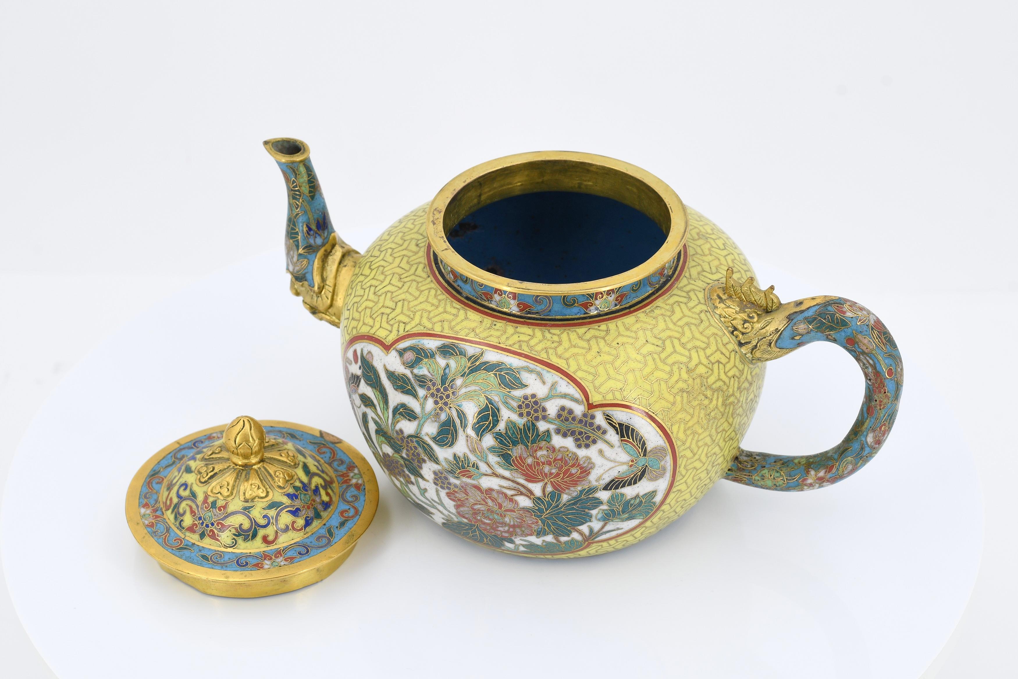 Pair of small Cloisonné Tea Pots - Image 6 of 13