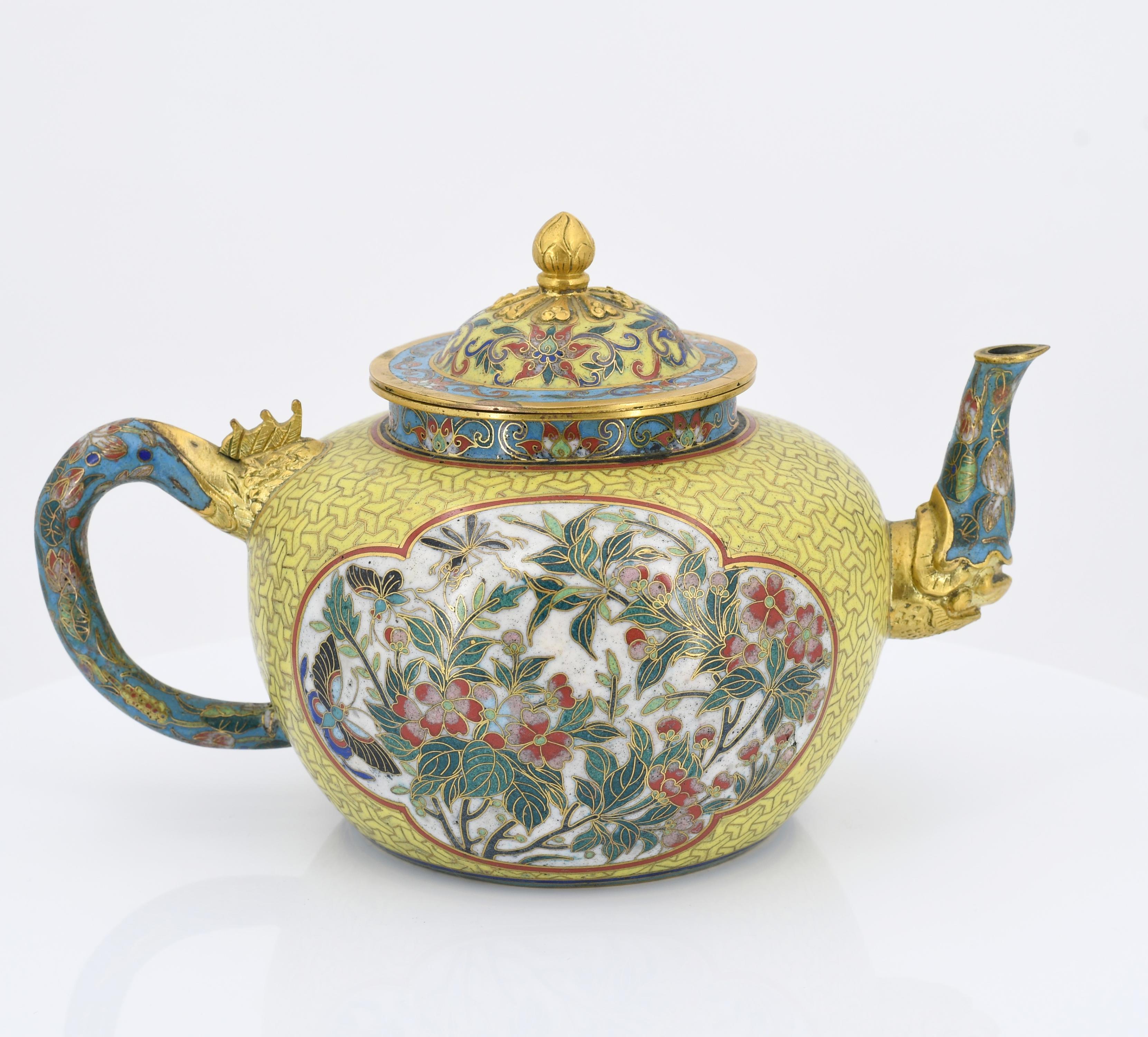 Pair of small Cloisonné Tea Pots - Image 4 of 13