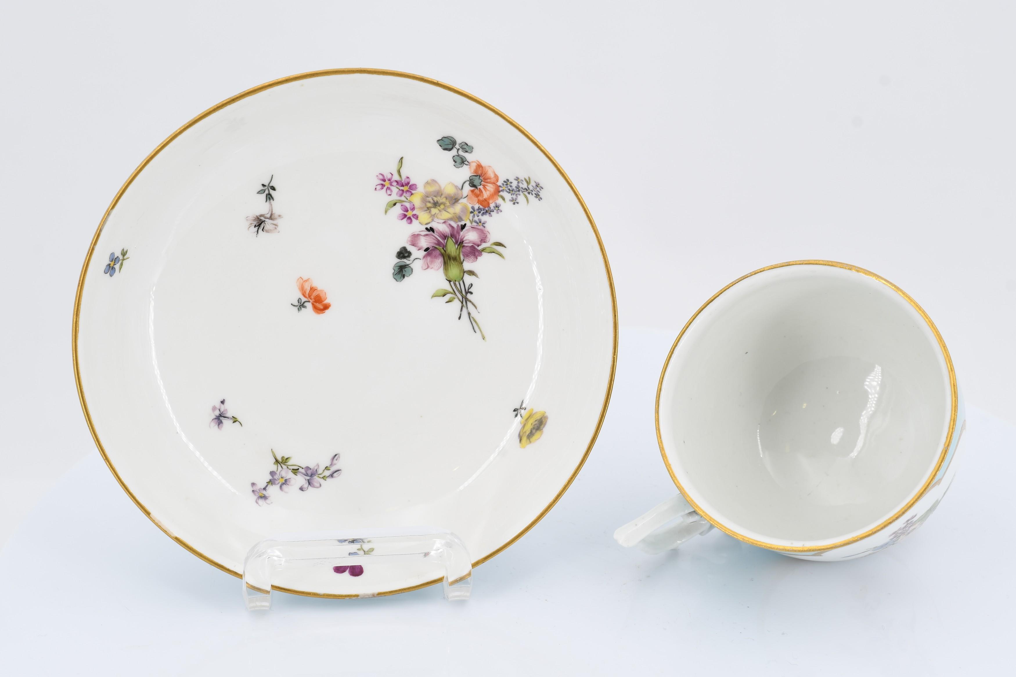Cup and saucer with blue fond - Image 6 of 7