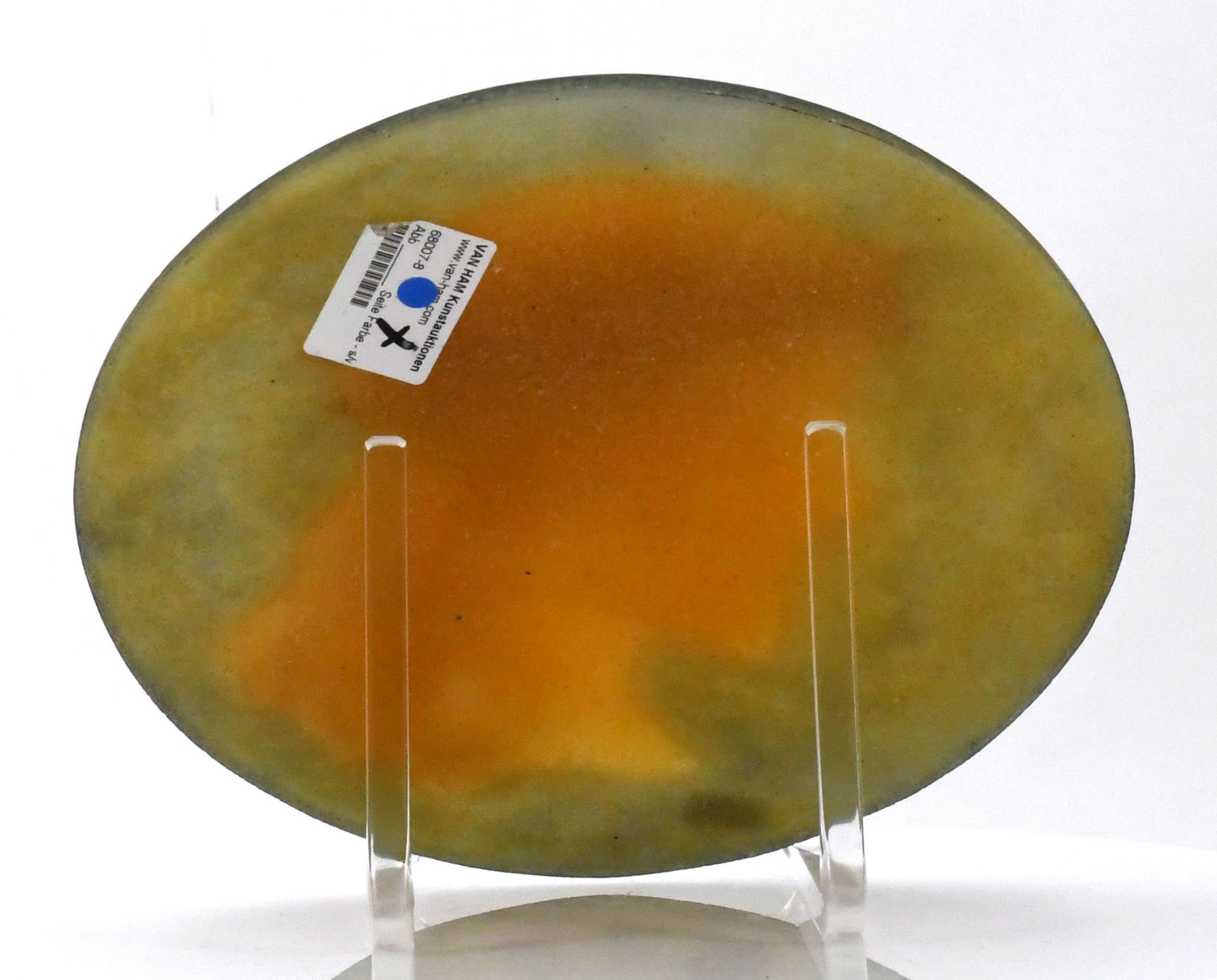 Large Pâte de verre plaque with the profile of Christ - Image 6 of 12