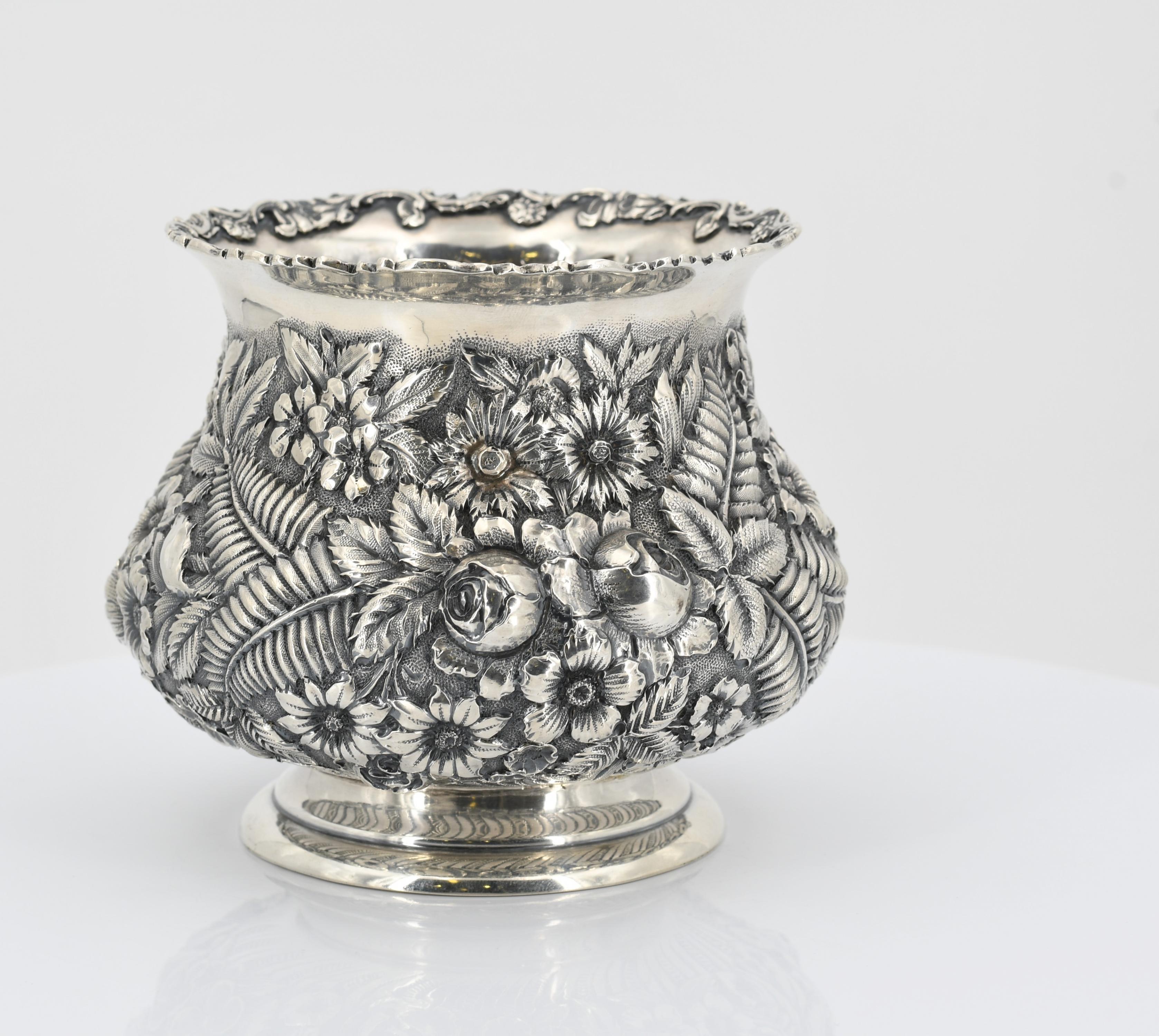 Four-piece coffee service decorated with dense floral relief - Image 9 of 25