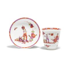 Cup and saucer with "Chinese with fan"