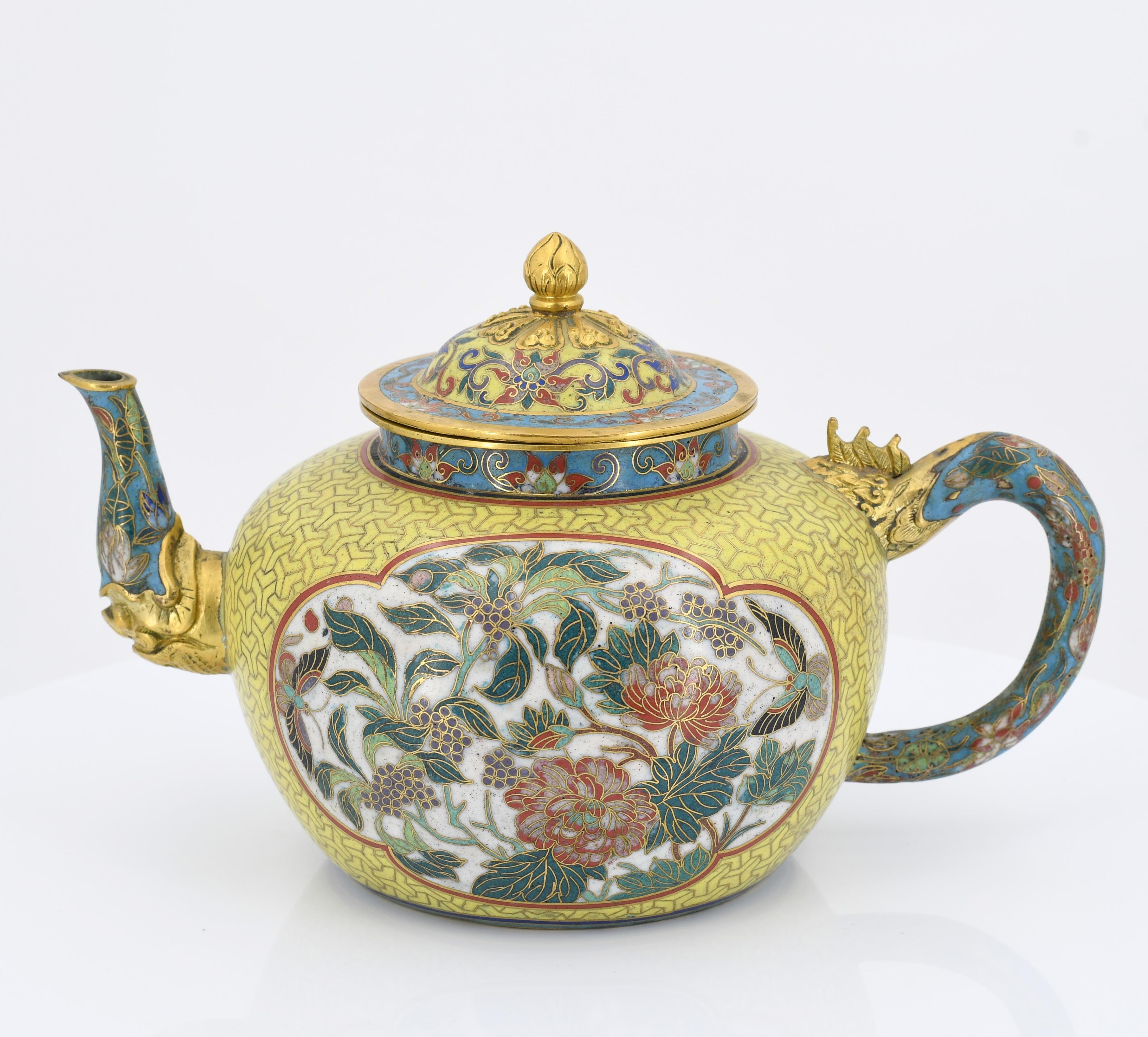 Pair of small Cloisonné Tea Pots - Image 2 of 13