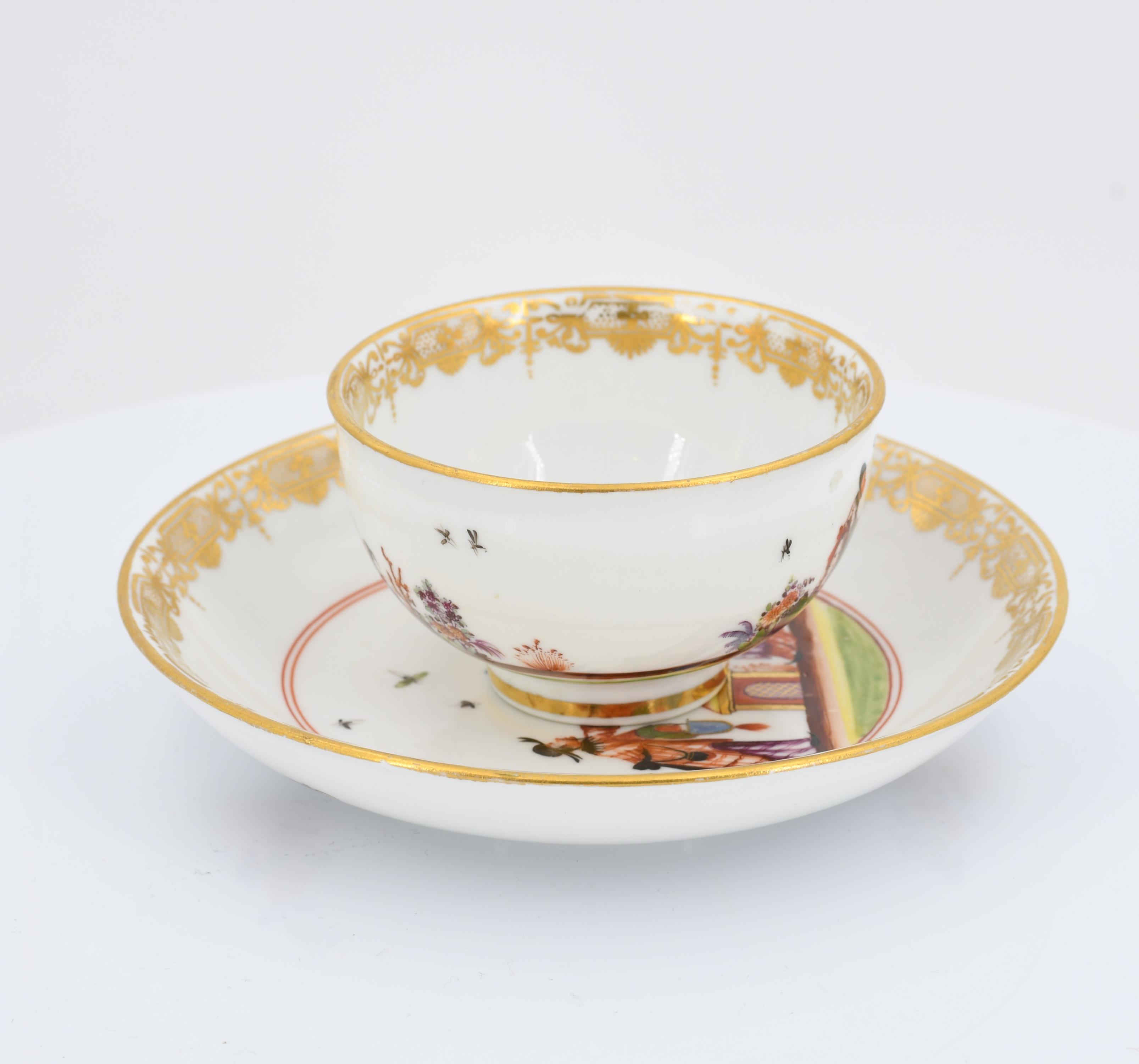 Tea bowl and saucer with chinoiseries - Image 5 of 7