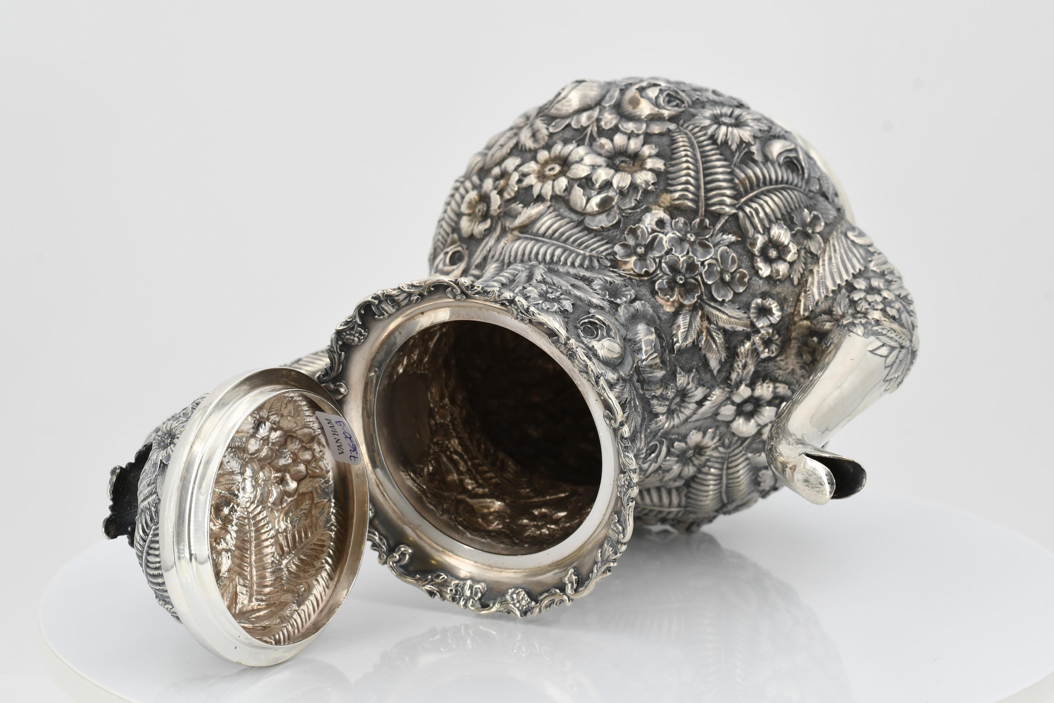 Four-piece coffee service decorated with dense floral relief - Image 24 of 25