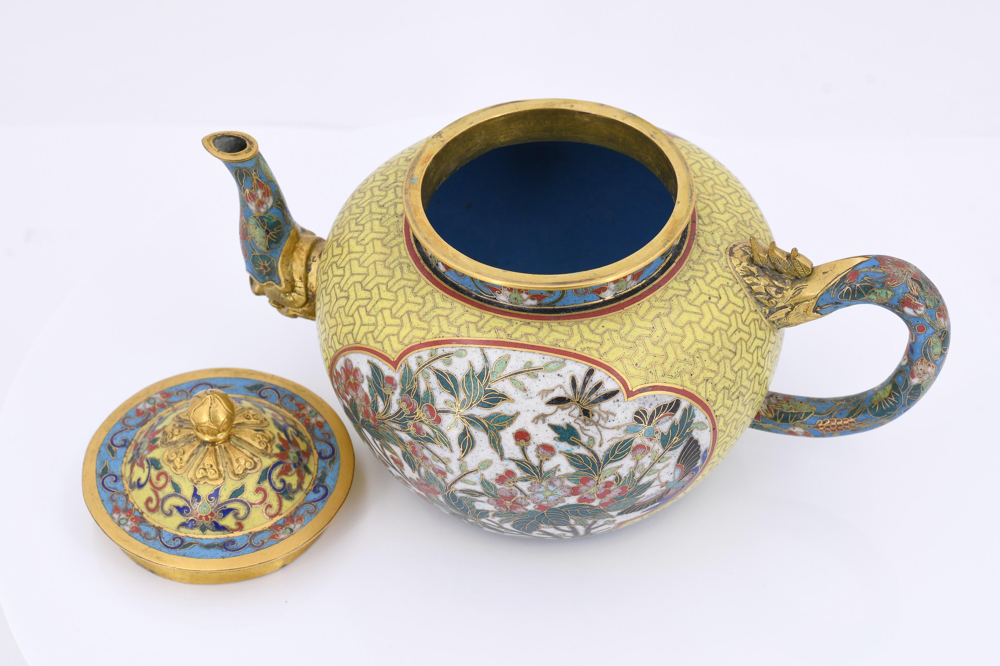 Pair of small Cloisonné Tea Pots - Image 12 of 13