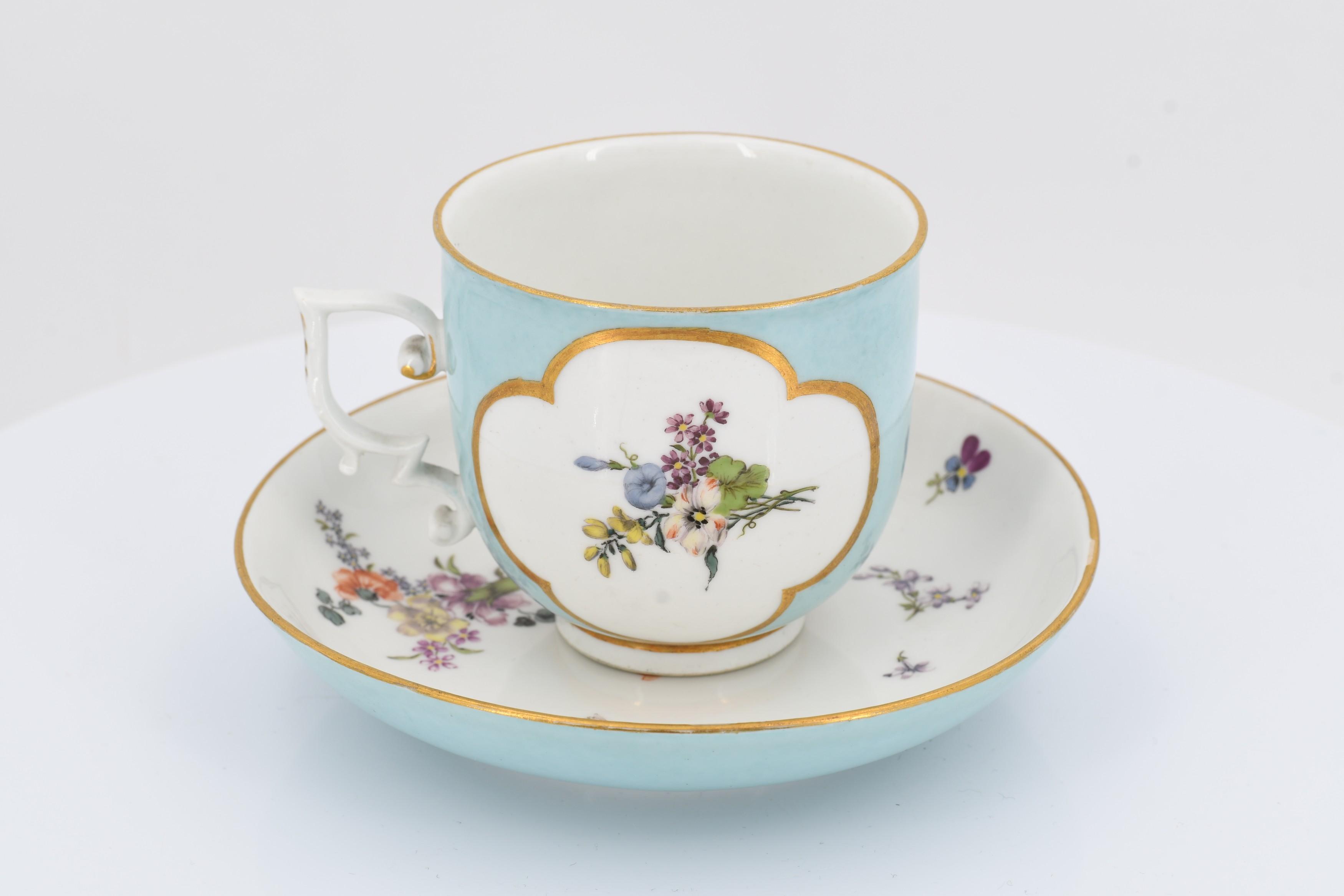 Cup and saucer with blue fond - Image 2 of 7