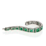 Prächtiges Smaragd-Diamant-Armband
