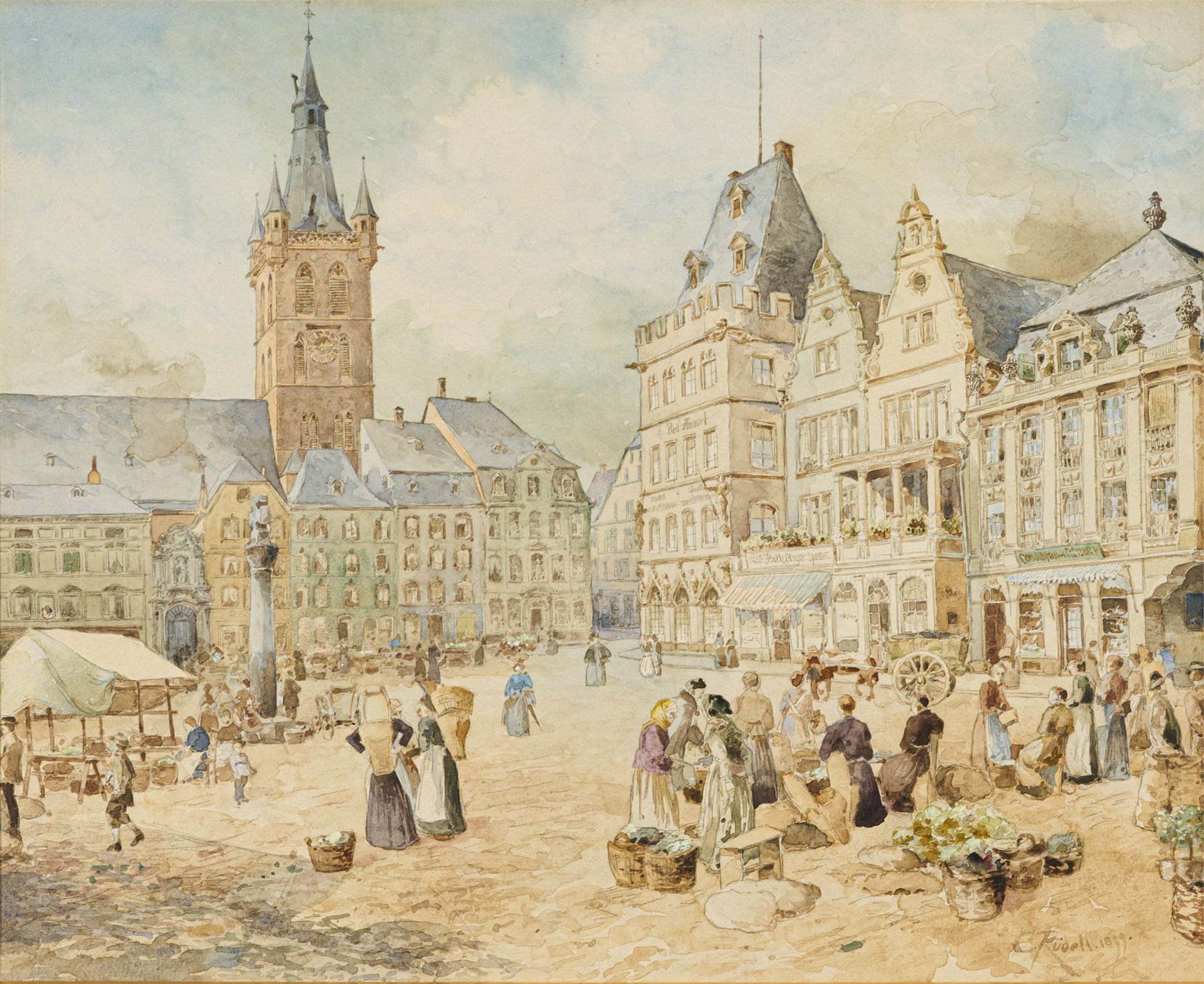 Carl Rüdell: Markttag in Trier