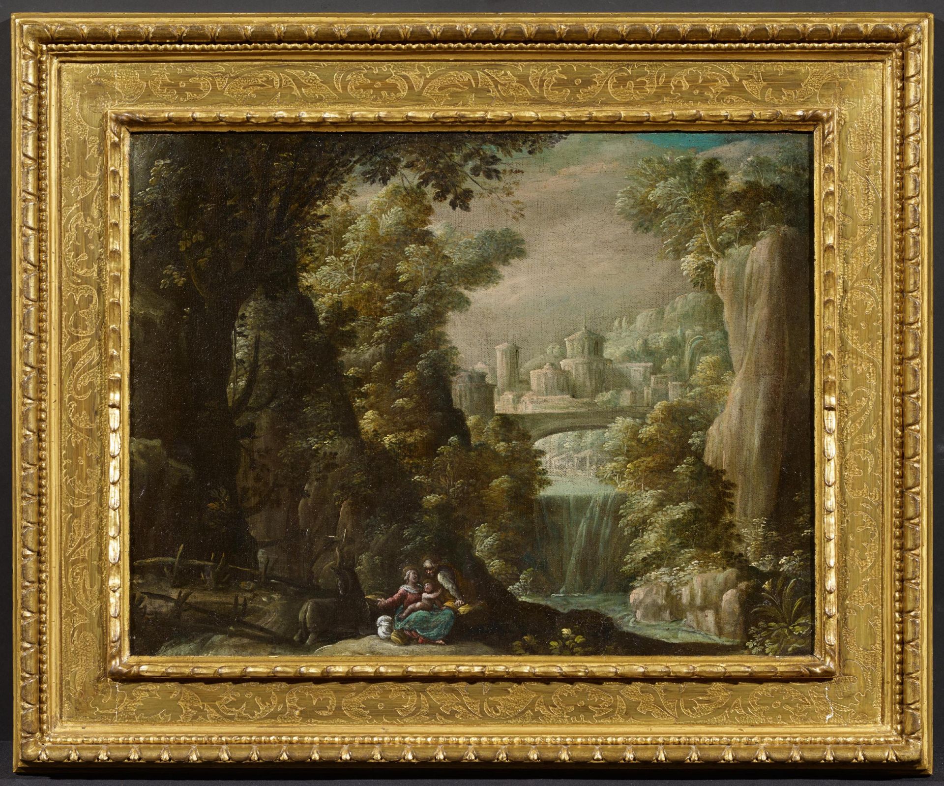 Paul Bril: Forest Landscape with Flight to Egypt - Image 2 of 4