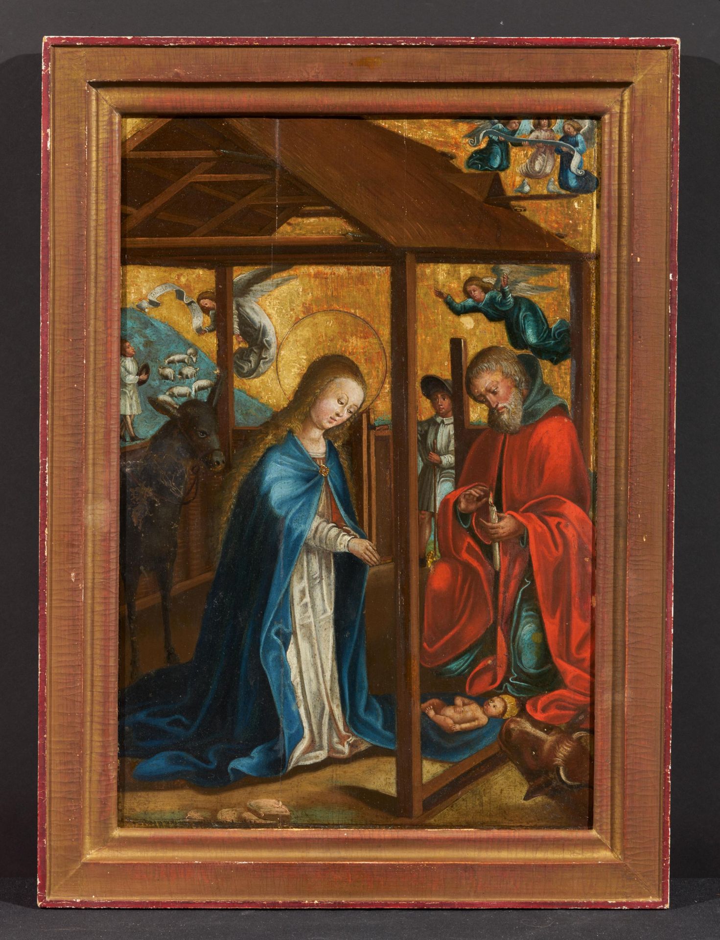 South German School: Birth of Christ and Annunciation to the Shepherds - Image 2 of 4