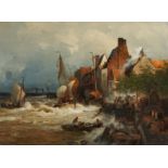 Andreas Achenbach: Heimkehrende Fischerboote bei Sturmflut