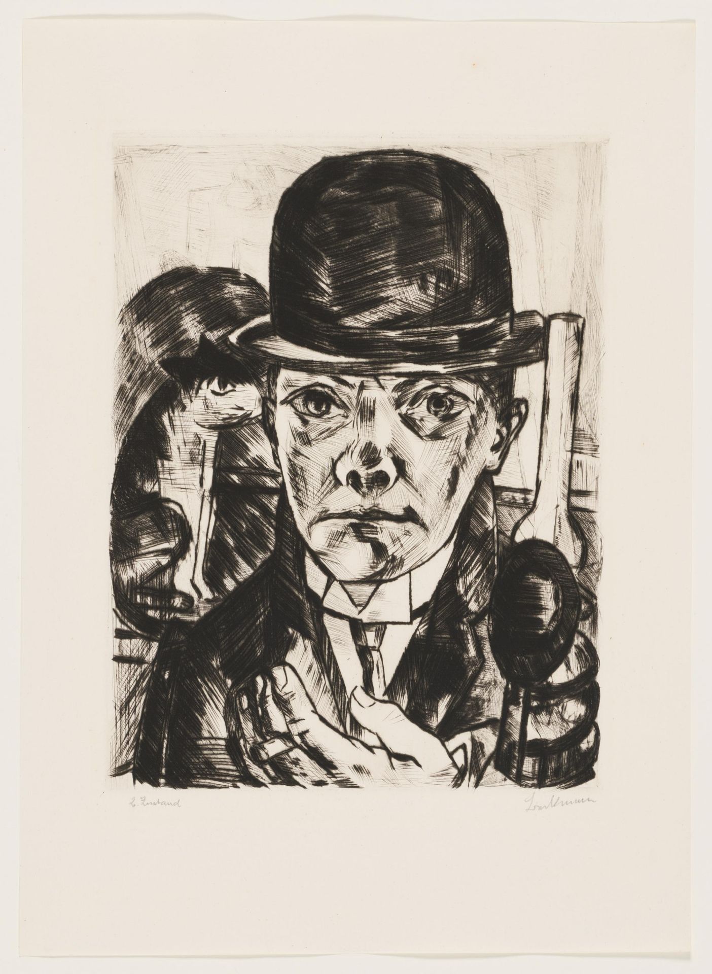 Max Beckmann: Selbstbildnis mit steifem Hut - Bild 2 aus 4