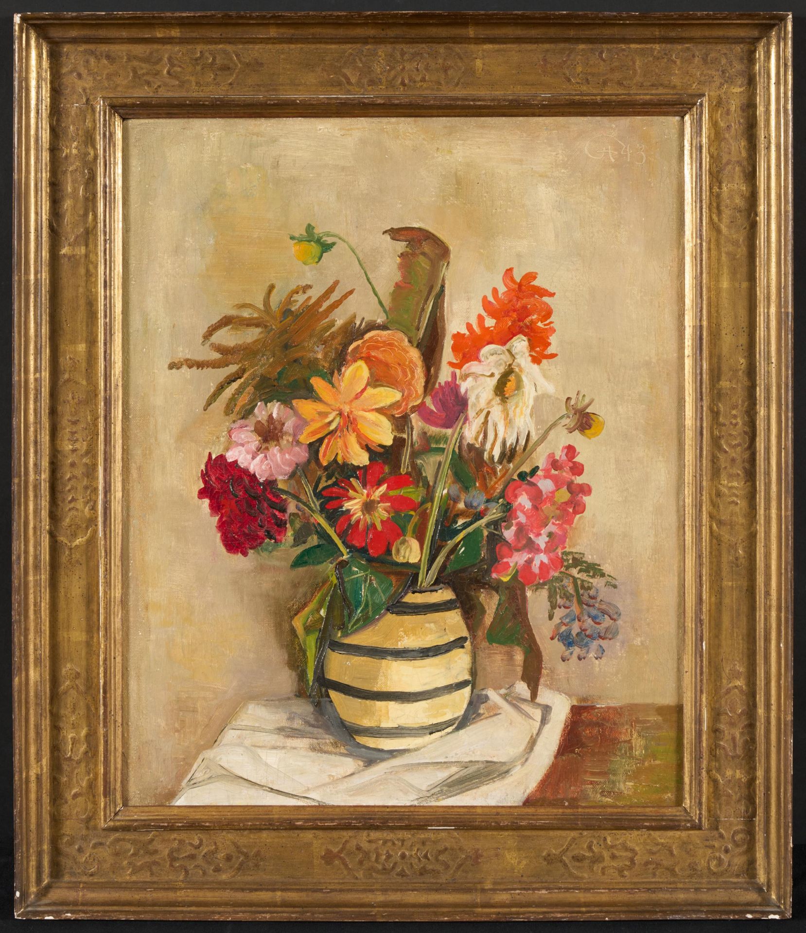 Karl Hofer: Blumenstillleben (Sommerblumen in einer Vase) - Bild 2 aus 4