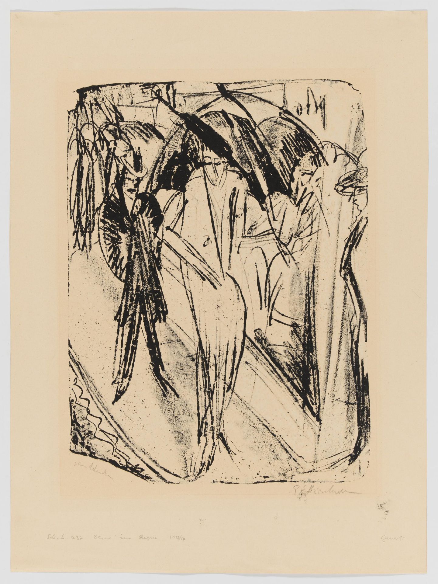 Ernst Ludwig Kirchner: Dame im Regen (Cocotte vor Schaufenster auf weiß) - Bild 2 aus 4