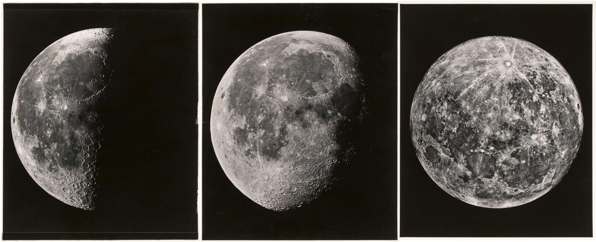 Anonym: Lunar Photography / Three moon phases