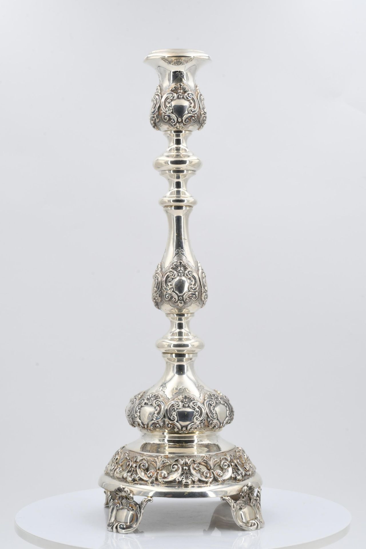 Pair of large candlesticks with baluster shaft - Image 2 of 13