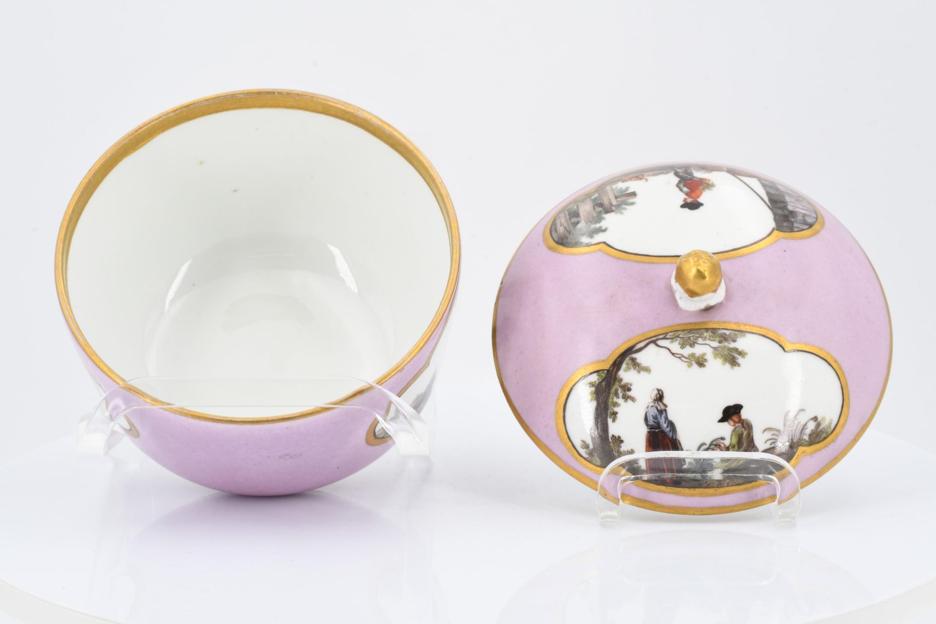 Sugar bowl with purple fond - Image 6 of 7