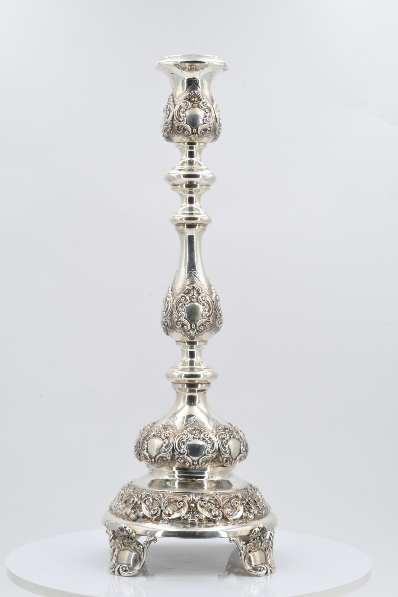 Pair of large candlesticks with baluster shaft - Image 10 of 13