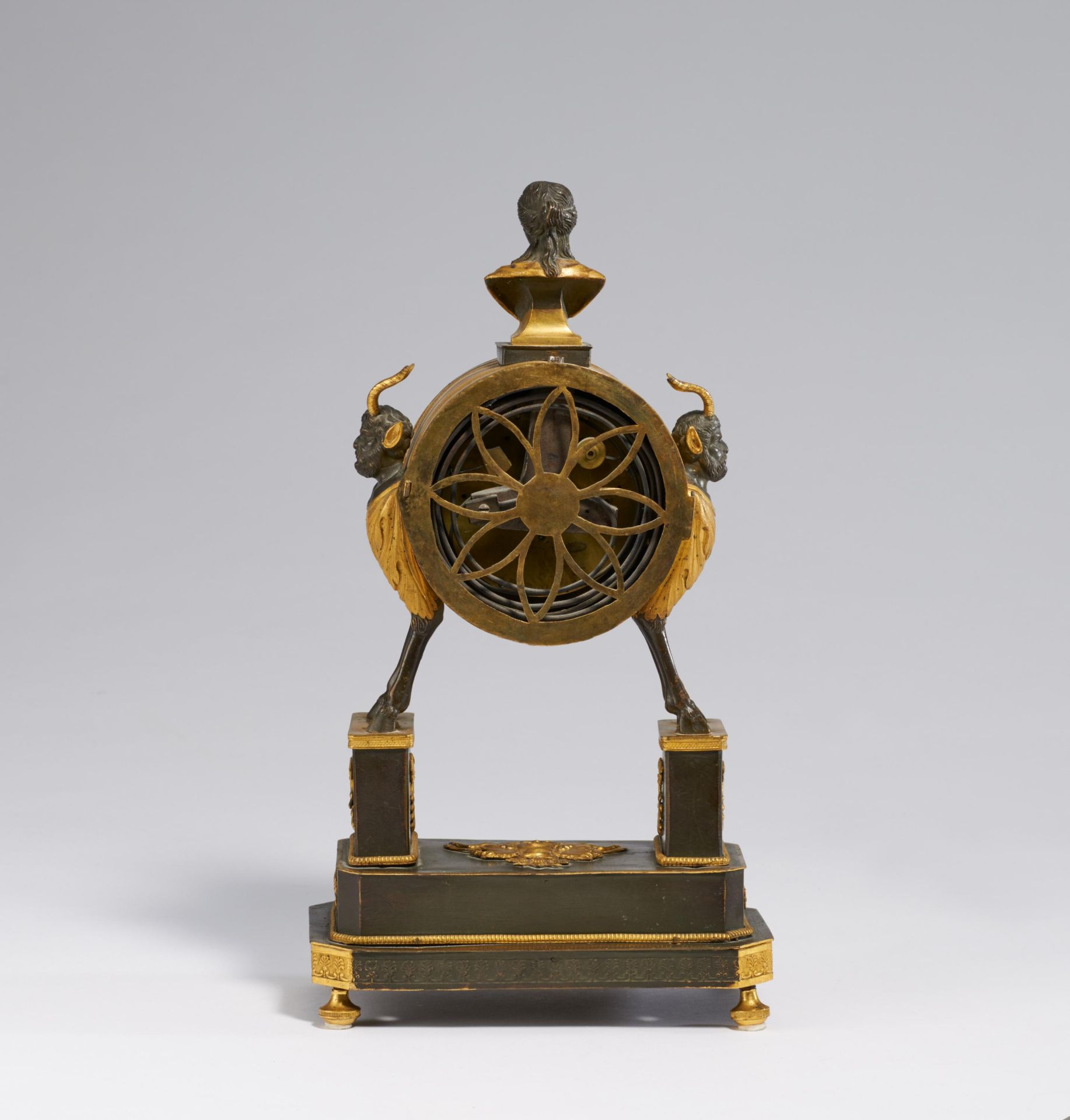 Table clock with satyrs and bust of Diana - Image 3 of 4