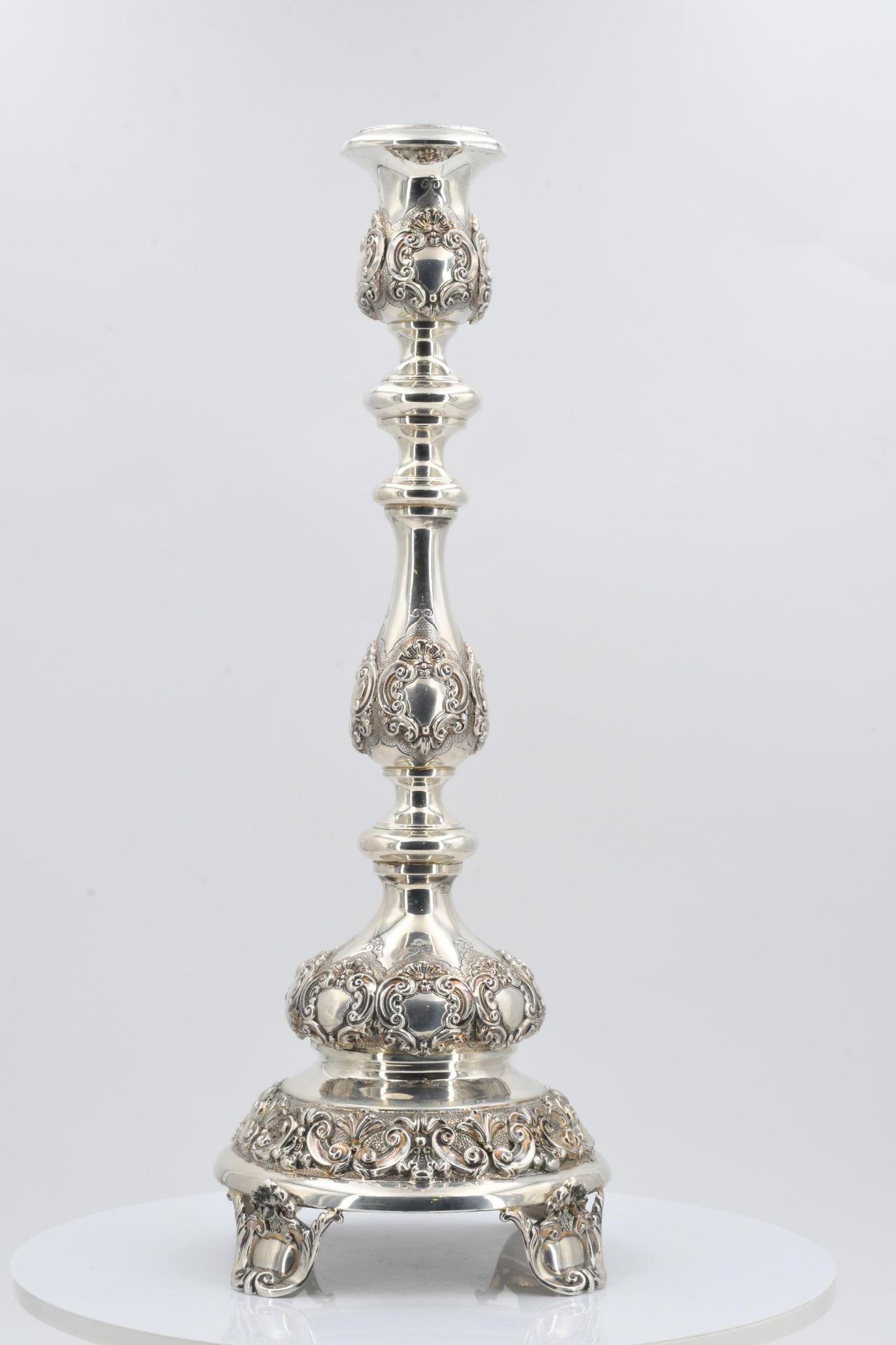 Pair of large candlesticks with baluster shaft - Image 11 of 13