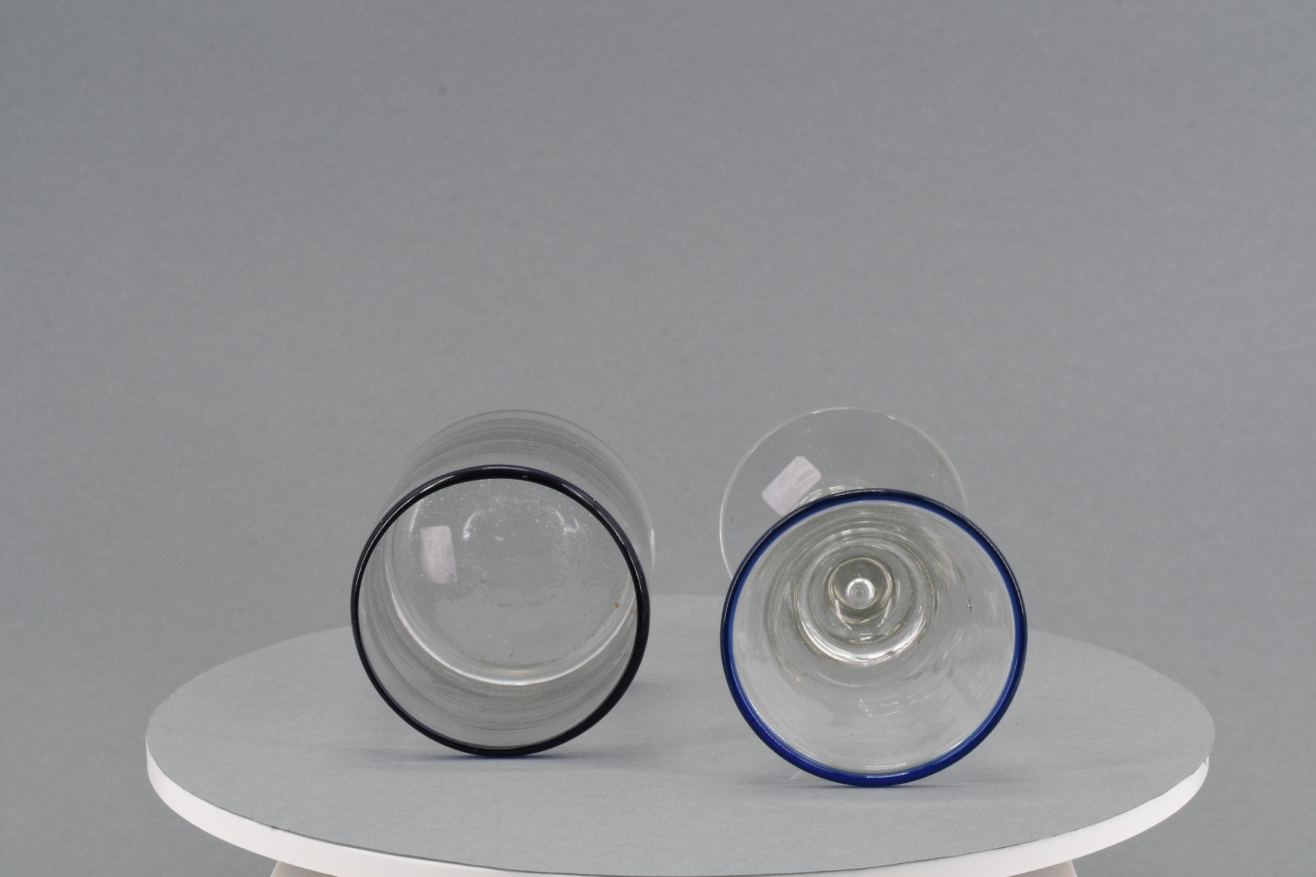 Two glasses with blue rim - Image 5 of 6