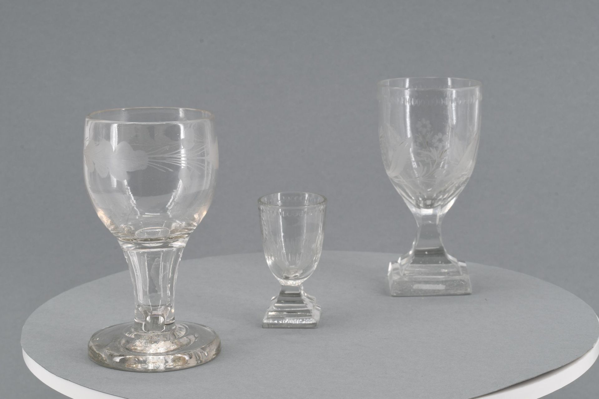 Goblet with monogram and schnapps glass with blue rim - Image 13 of 15