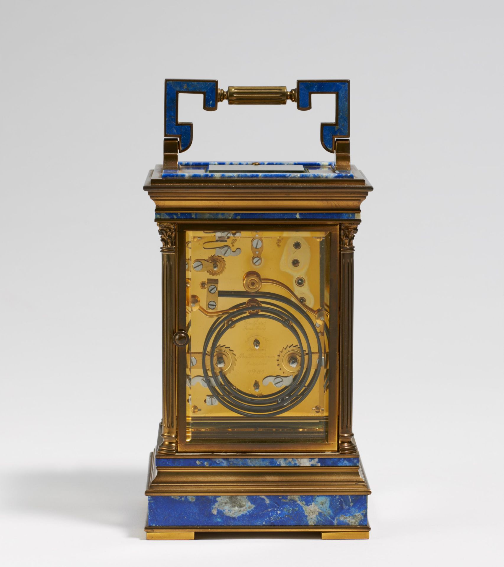 Table clock with lapis lazuli - Image 3 of 4