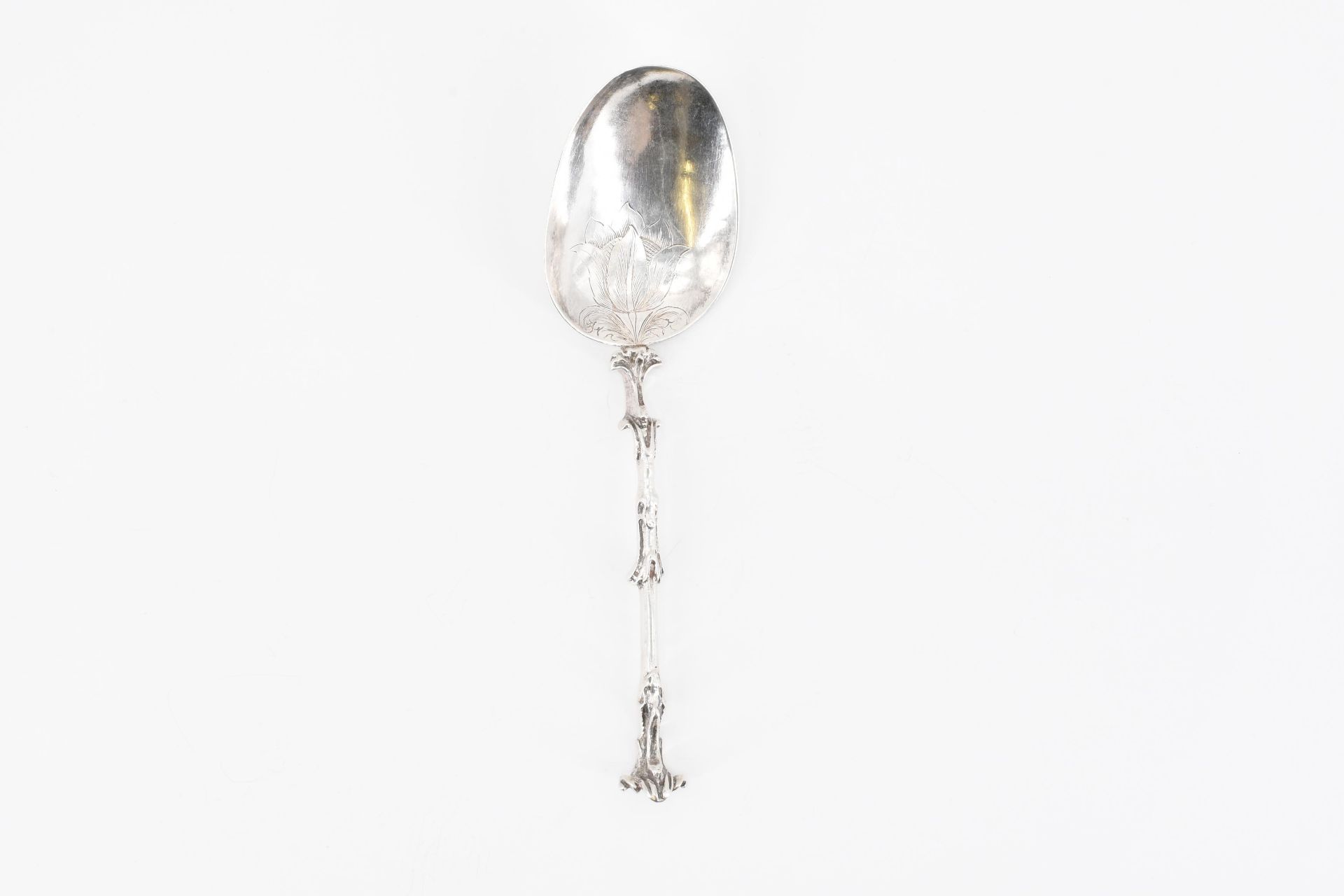 Spoon engraved with tulips - Image 2 of 4