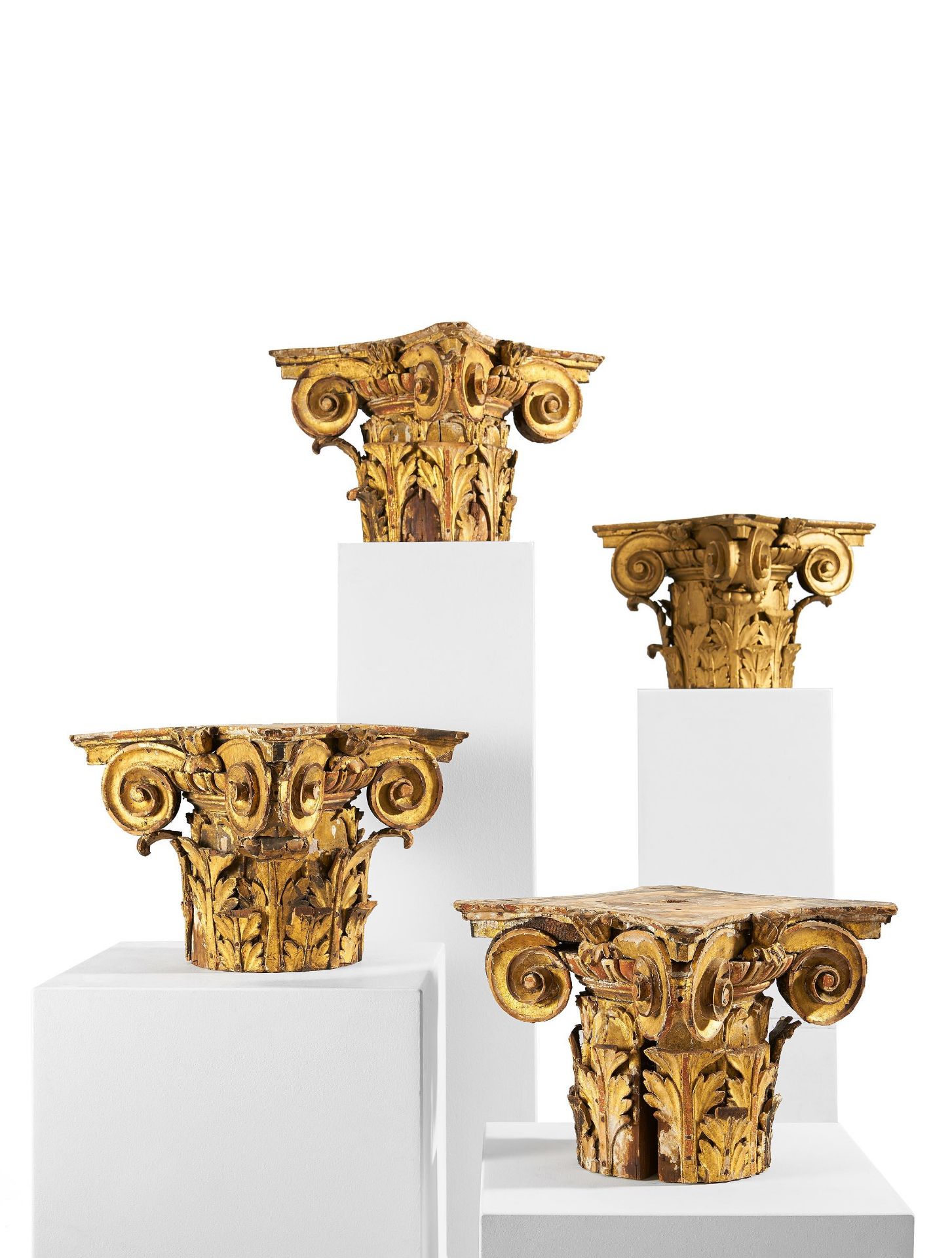 Magnificent sequence of four Corinthian capitals