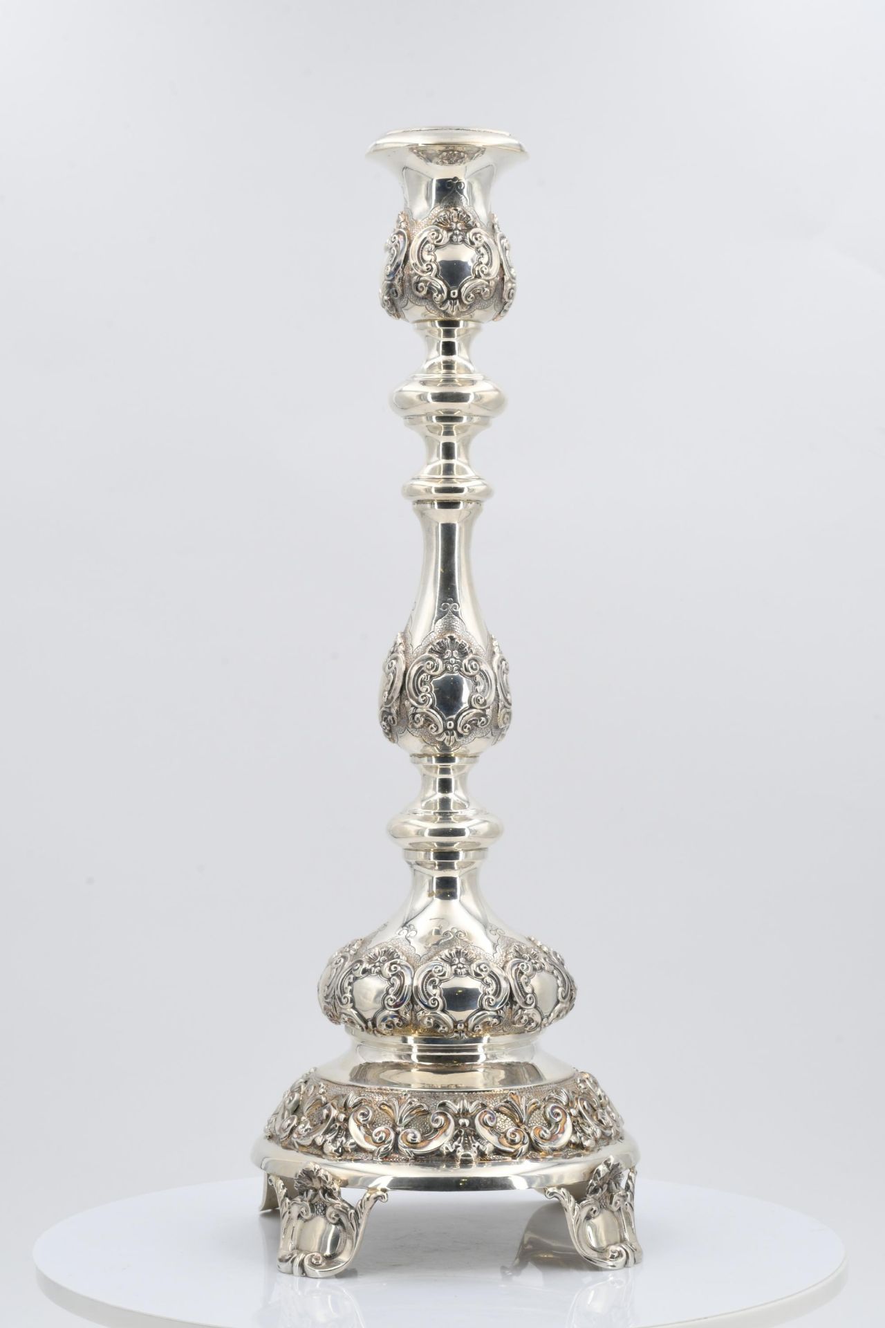 Pair of large candlesticks with baluster shaft - Image 4 of 13