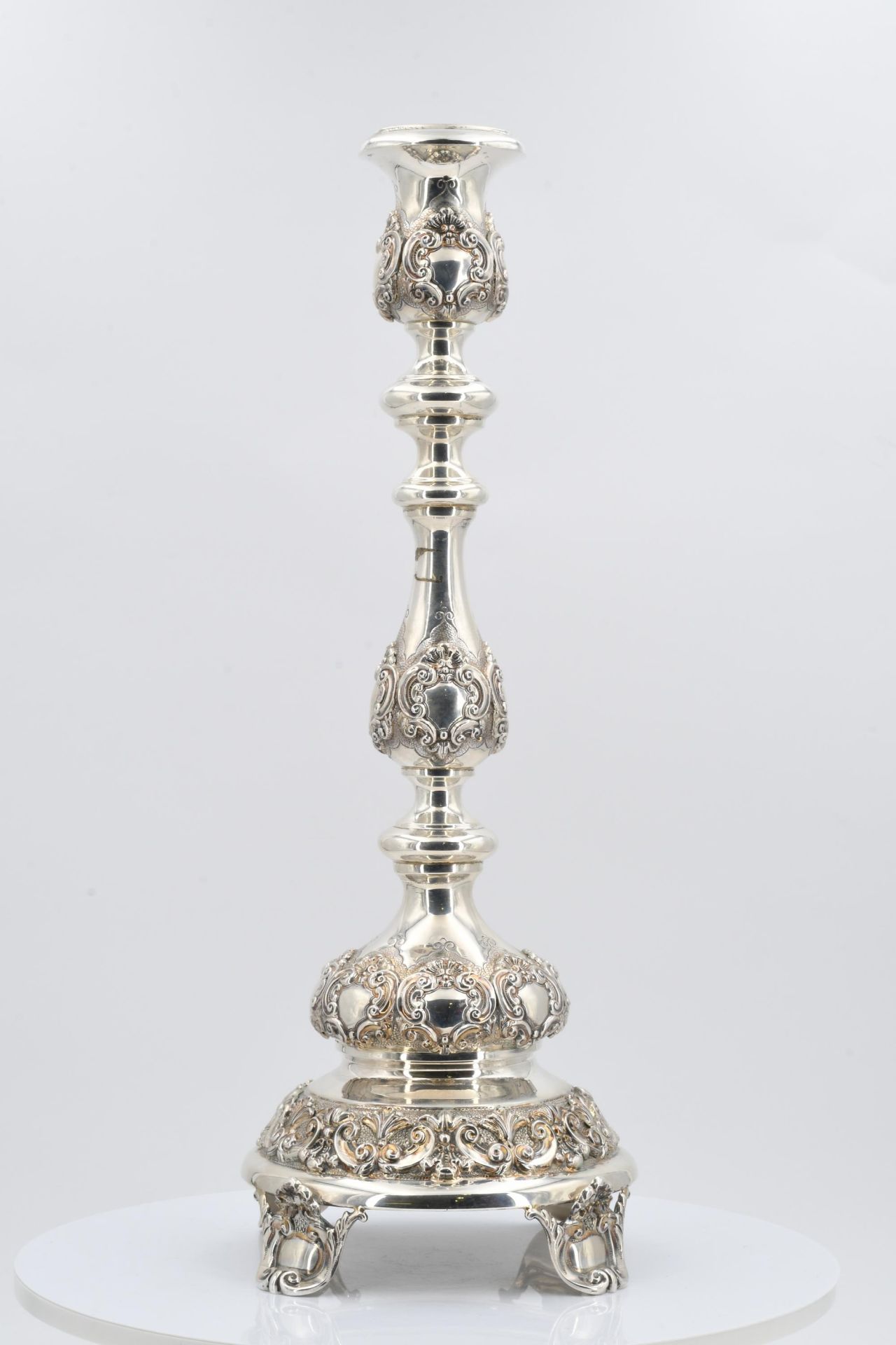 Pair of large candlesticks with baluster shaft - Image 9 of 13