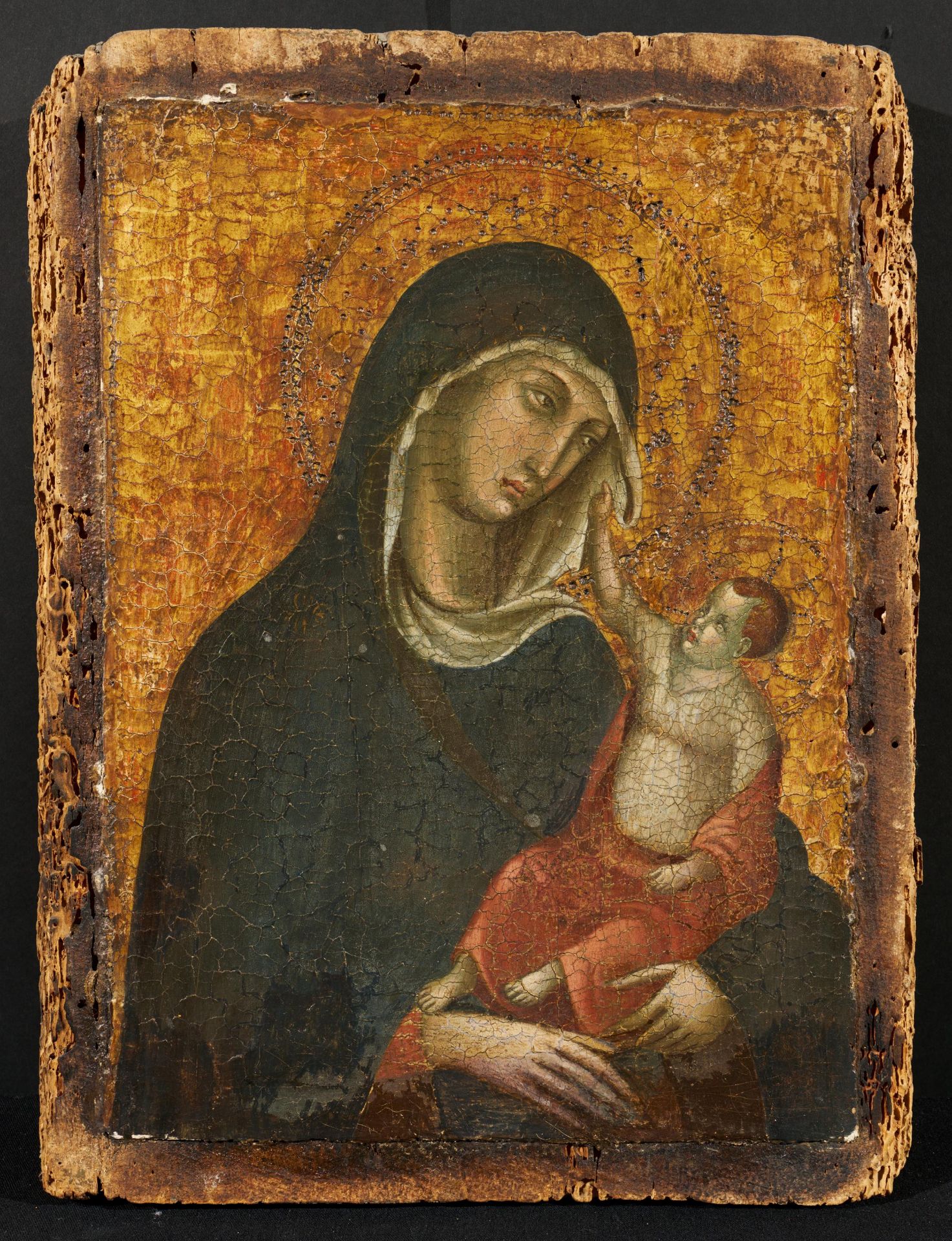 Sienese School. Madonna with the Christ Child - Image 2 of 4