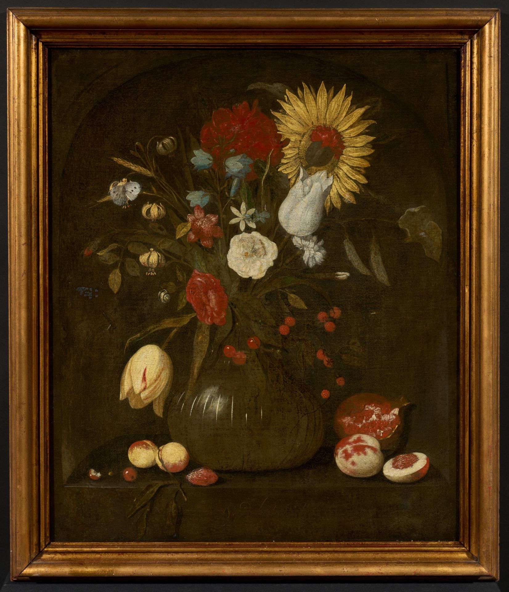 Christiaen van Dielaert. Flowers in a Glass Vase - Image 2 of 4