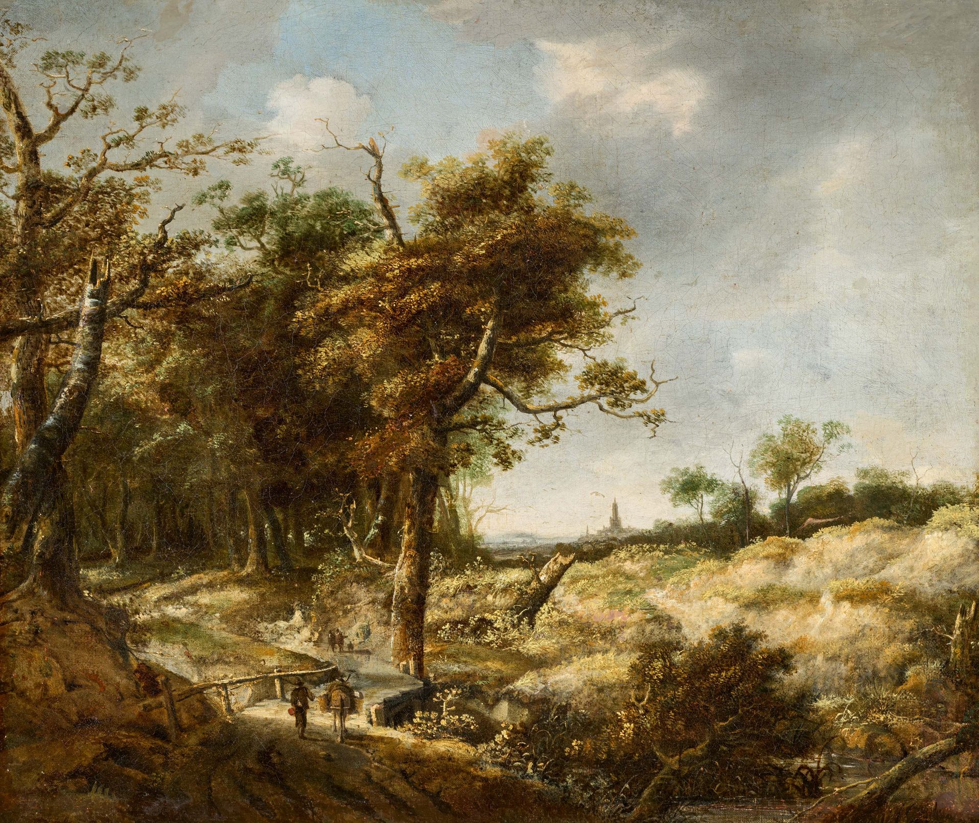 Jan Looten. Dune Landscape with People on a Forest Path