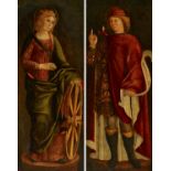 Venezianische Schule: Zwei Gemälde: Die Heilige Katharina von Alexandrien und der Prophet Daniel