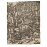 Albrecht Dürer: Christus wird ans Kreuz genagelt