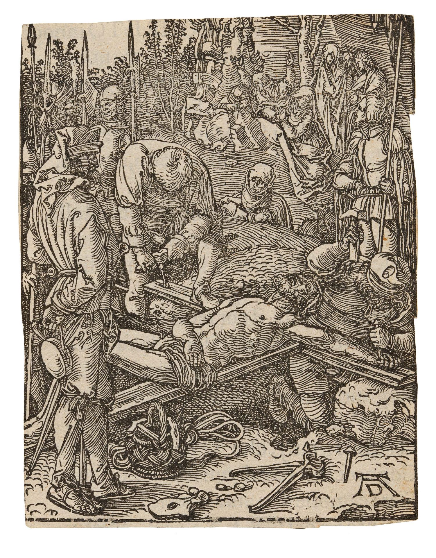 Albrecht Dürer. Christ being Nailed to the Cross