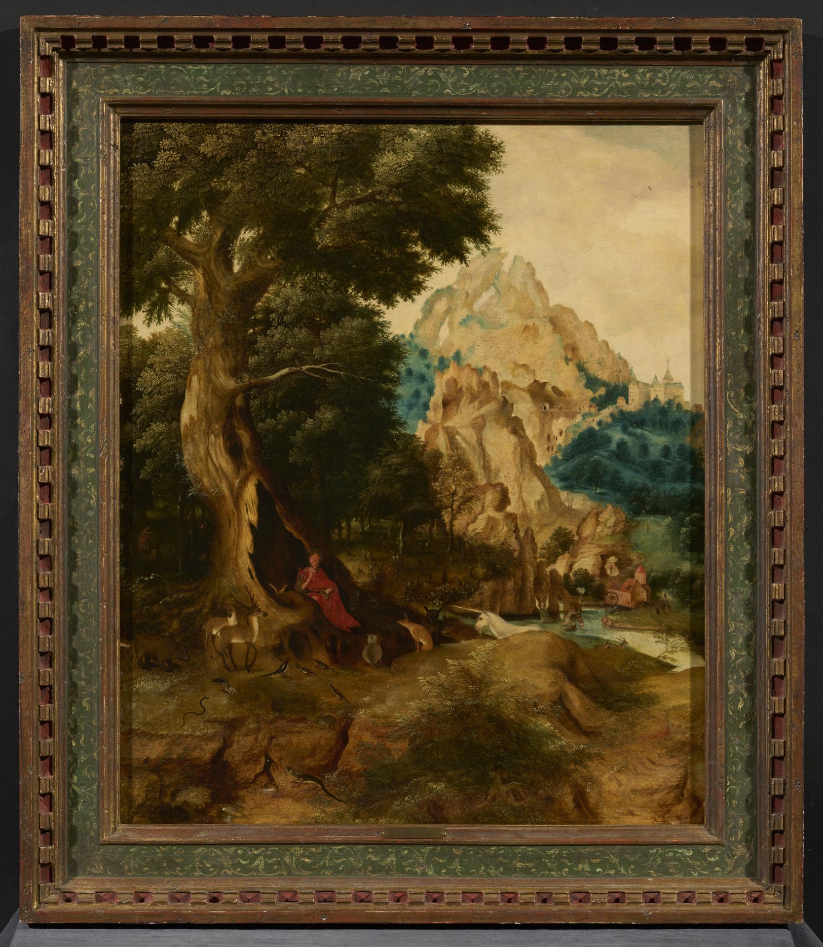 Herri met de Bles. Mountain Landscape with Scenes from the Life of John the Baptist - Image 2 of 5