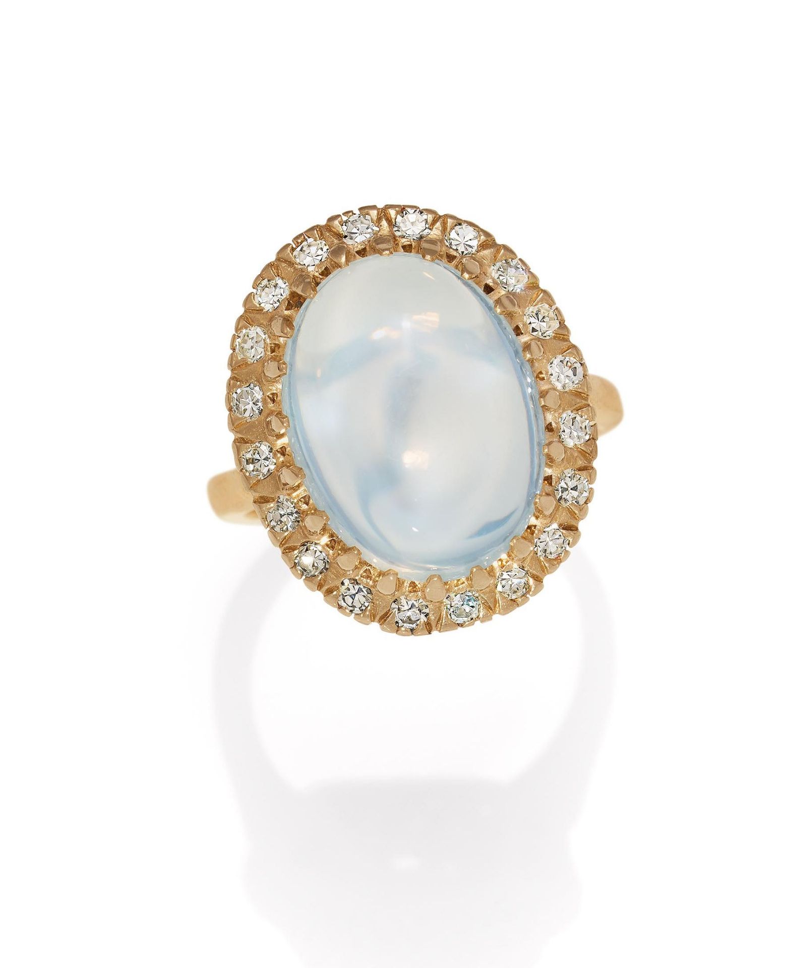 Moonstone Diamond Ring