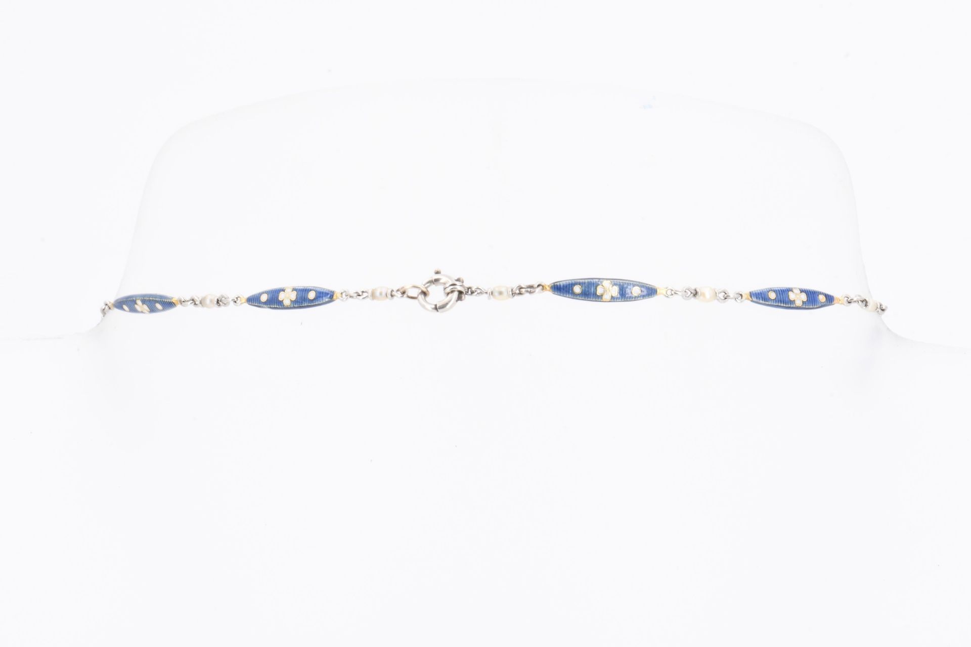Enamel diamond set: necklace and bracelet - Image 5 of 6