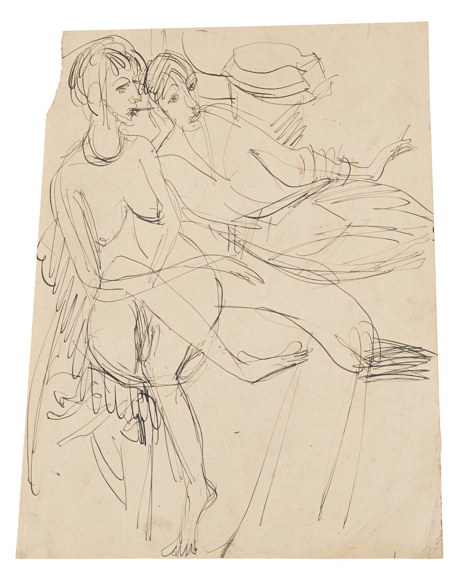Ernst Ludwig Kirchner: Liegende Frau mit Zigarette und sitzender, rauchender weiblicher Akt