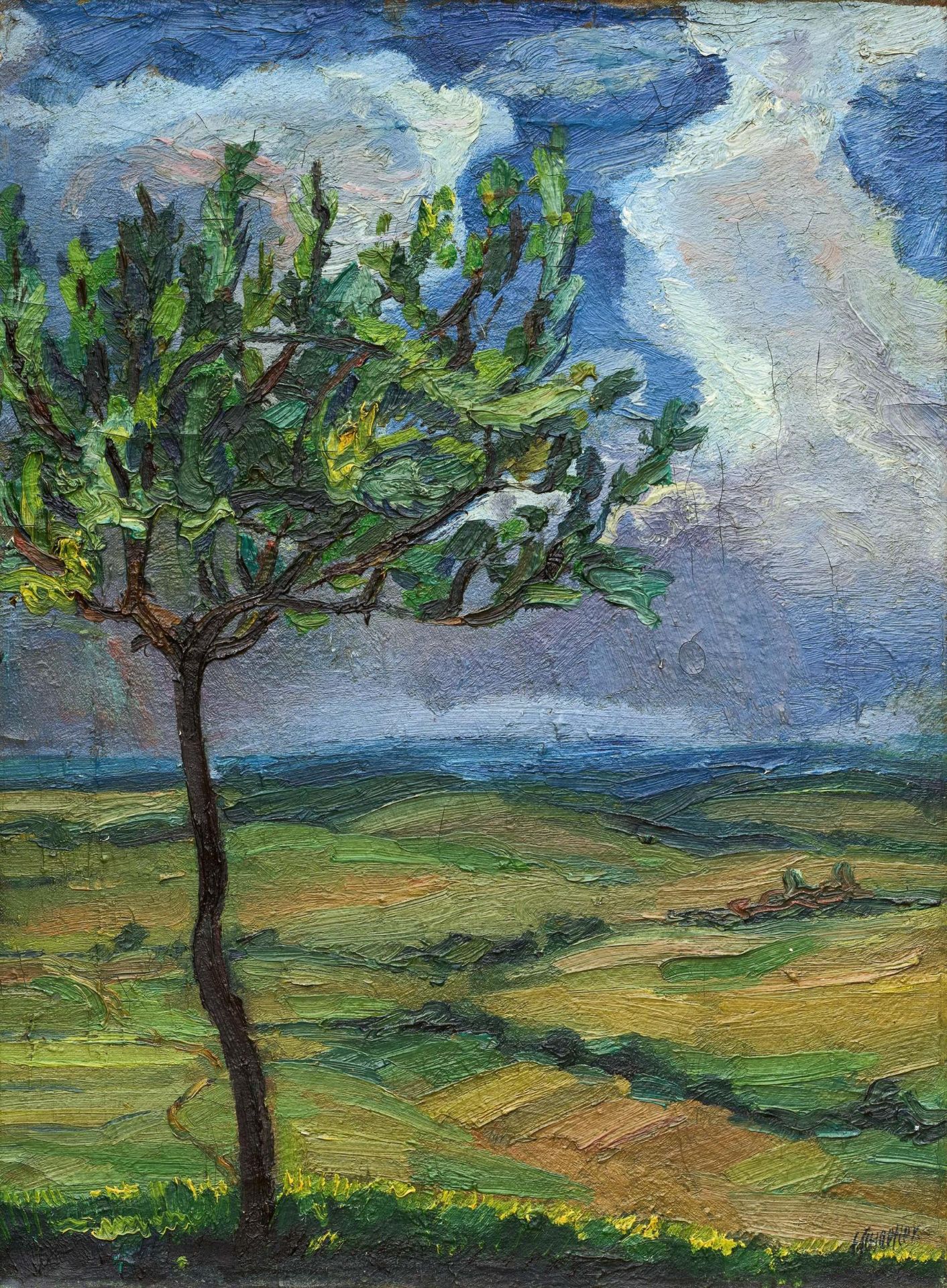 Fritz Schaefler: Untitled (Landschaft mit Baum)