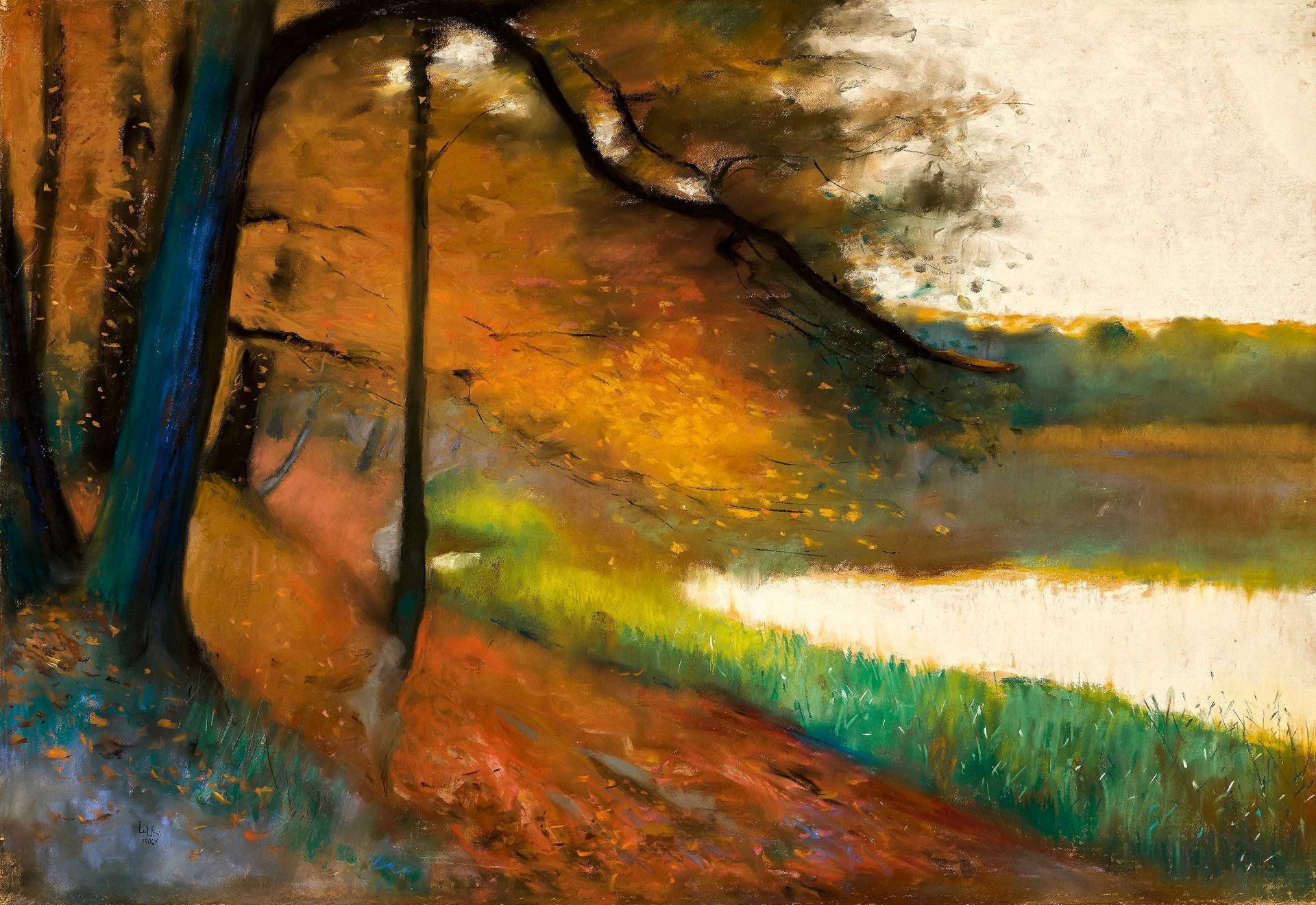 Lesser Ury: Untitled (Landschaft an See)