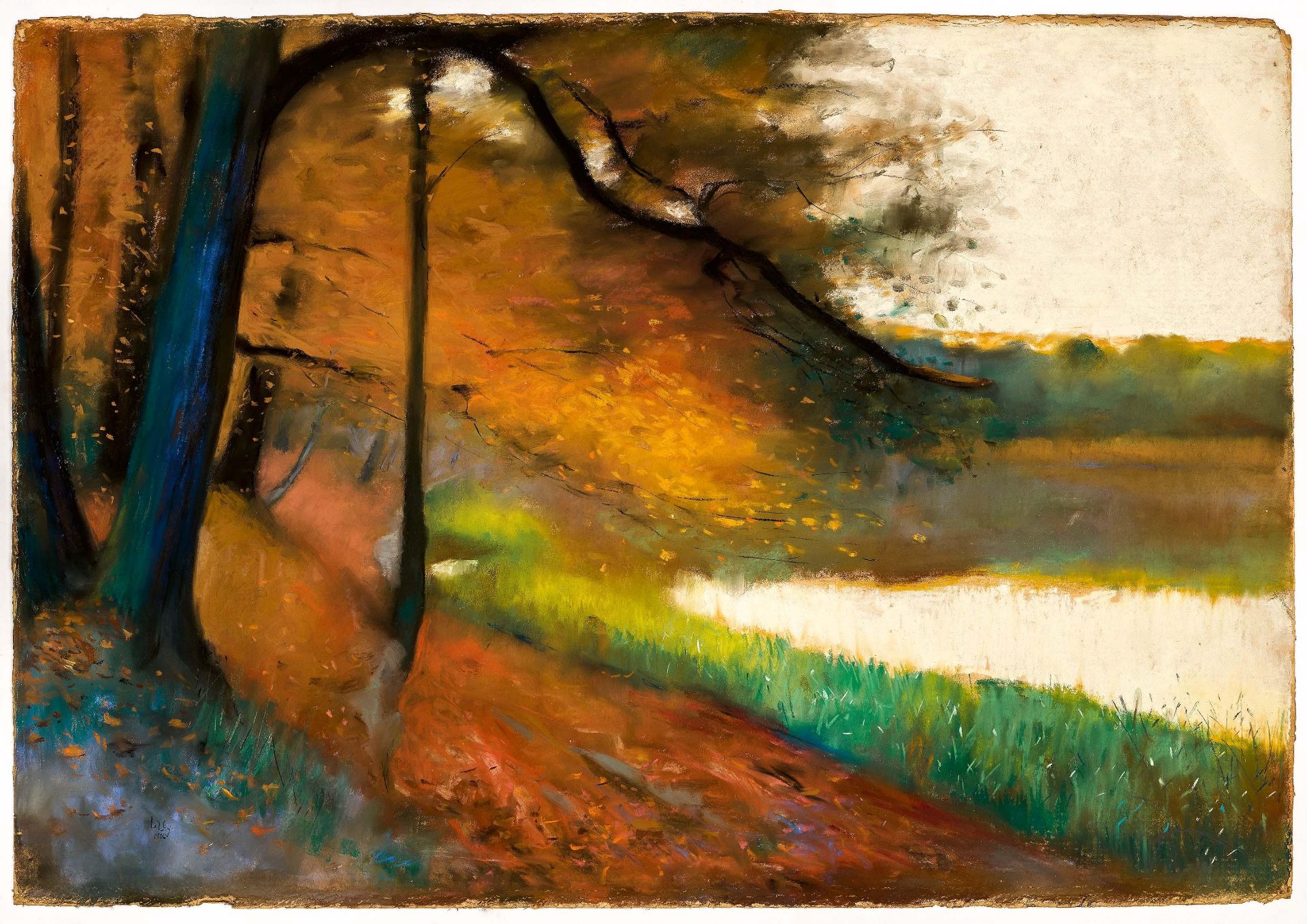 Lesser Ury: Untitled (Landschaft an See) - Image 3 of 6