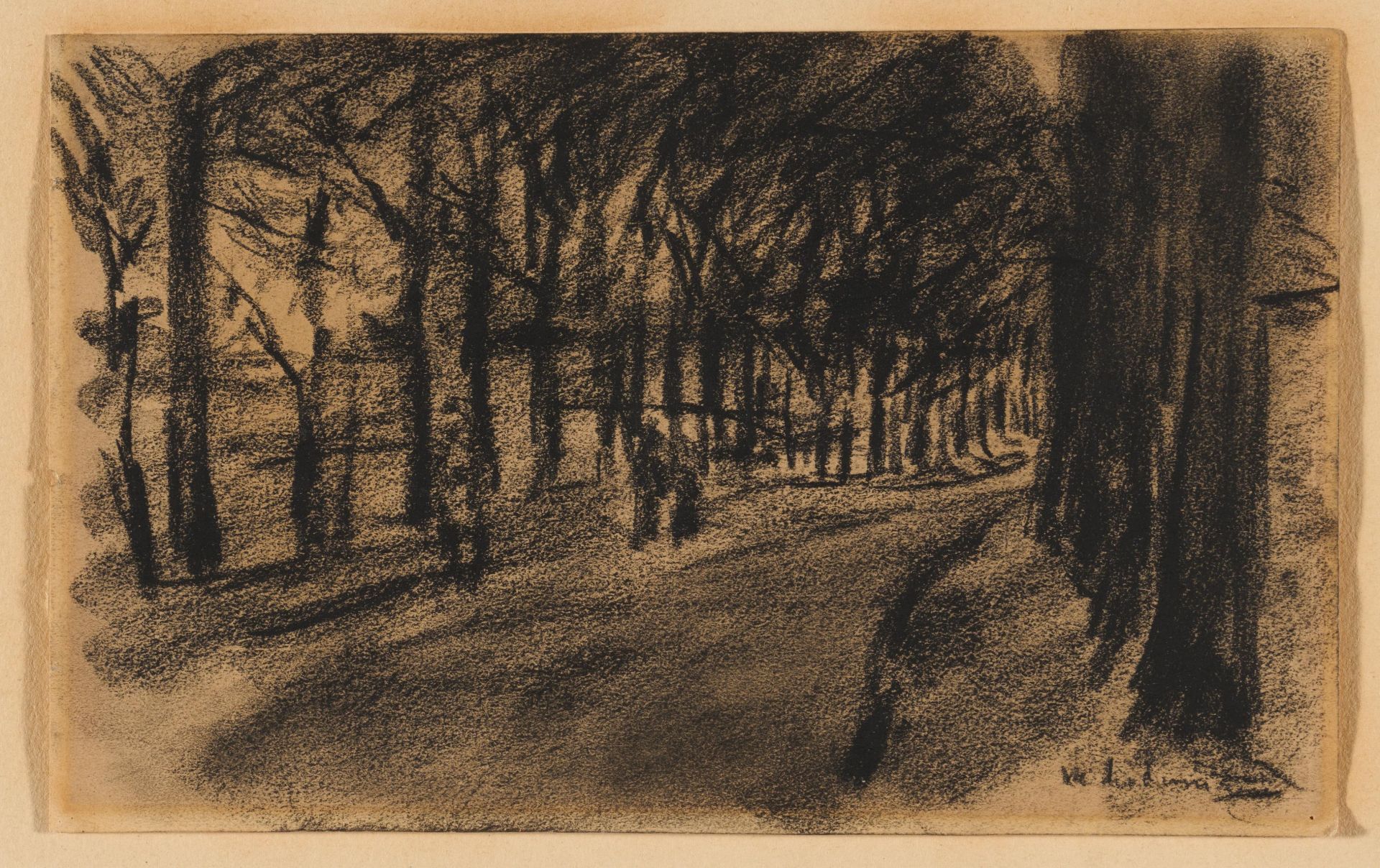 Max Liebermann: Baumallee mit Spaziergängern - Image 2 of 3