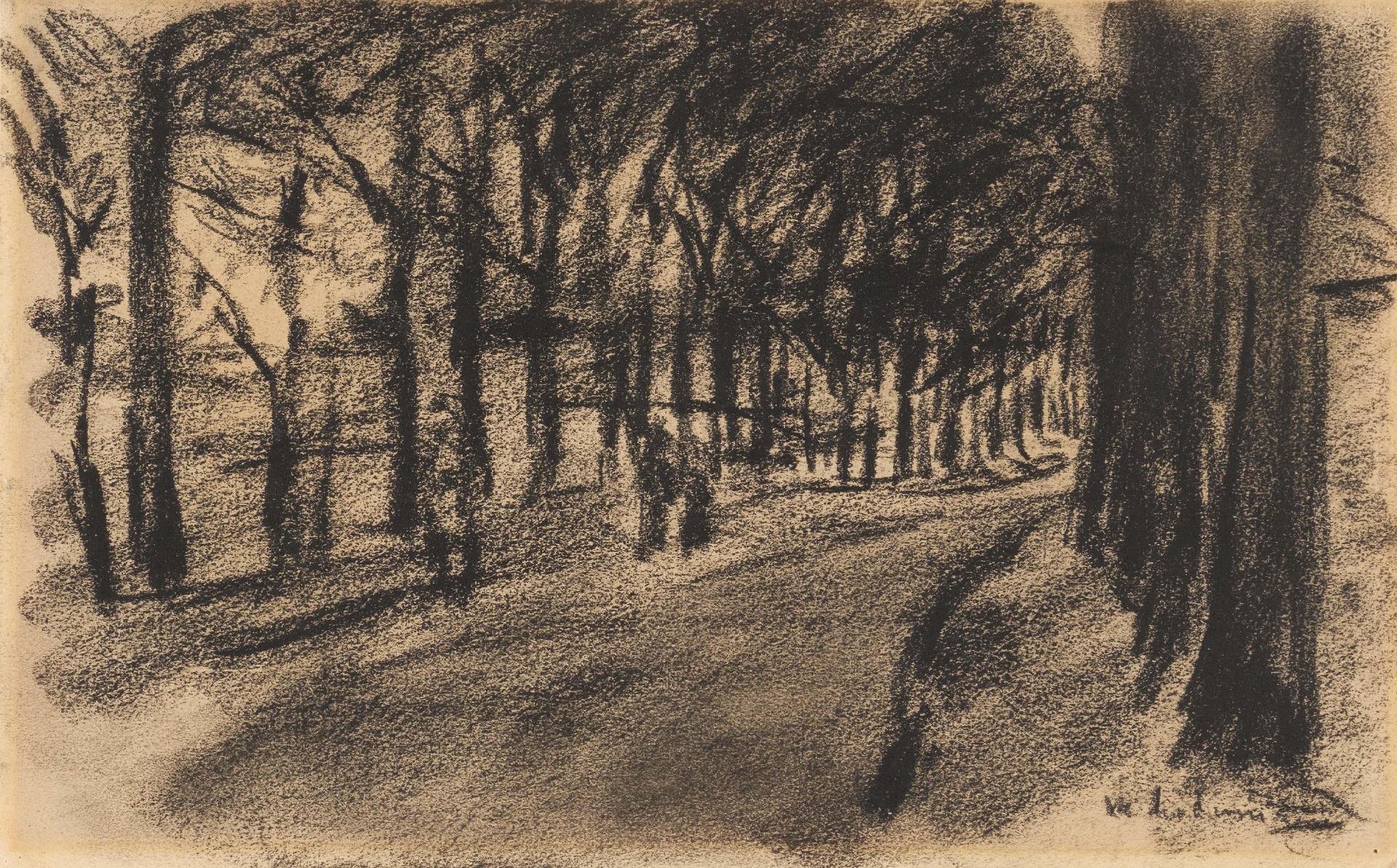 Max Liebermann: Baumallee mit Spaziergängern