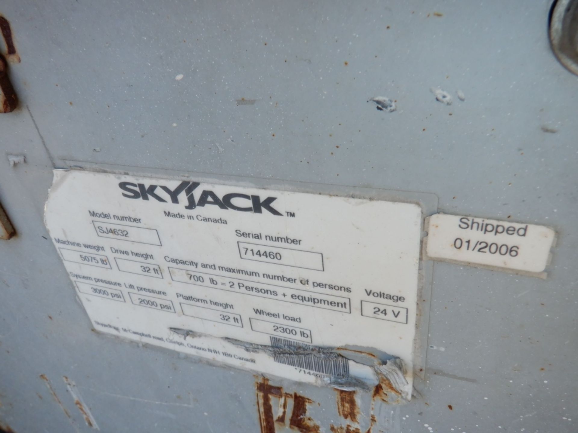 2006 SkyJack SJIII-4632 Scissor Lift, - Image 20 of 20